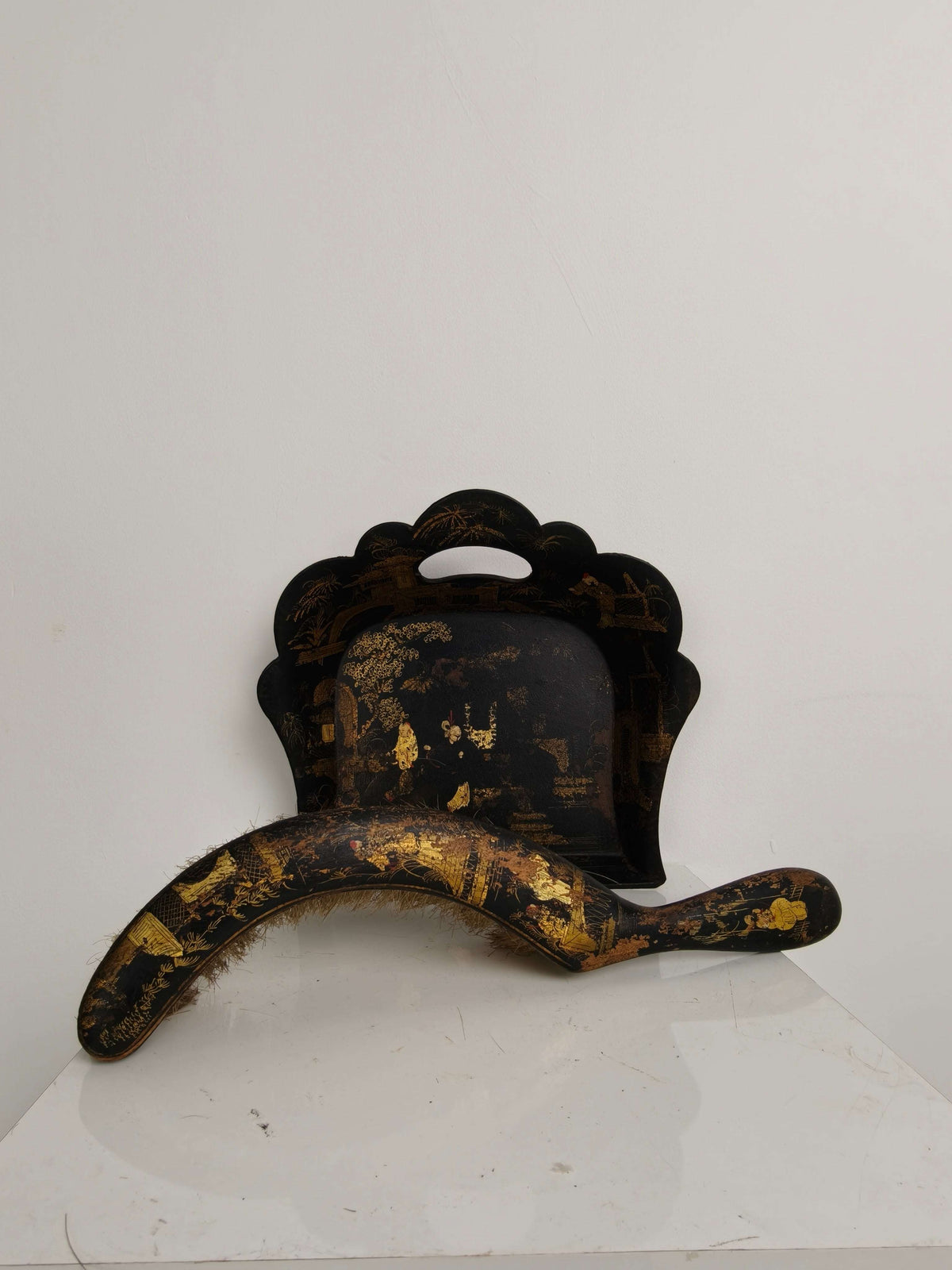 19th-Century French Chinoiserie Papier-Mâché Silent Butler 19th-Century French Chinoiserie Papier-Mâché Silent Butler