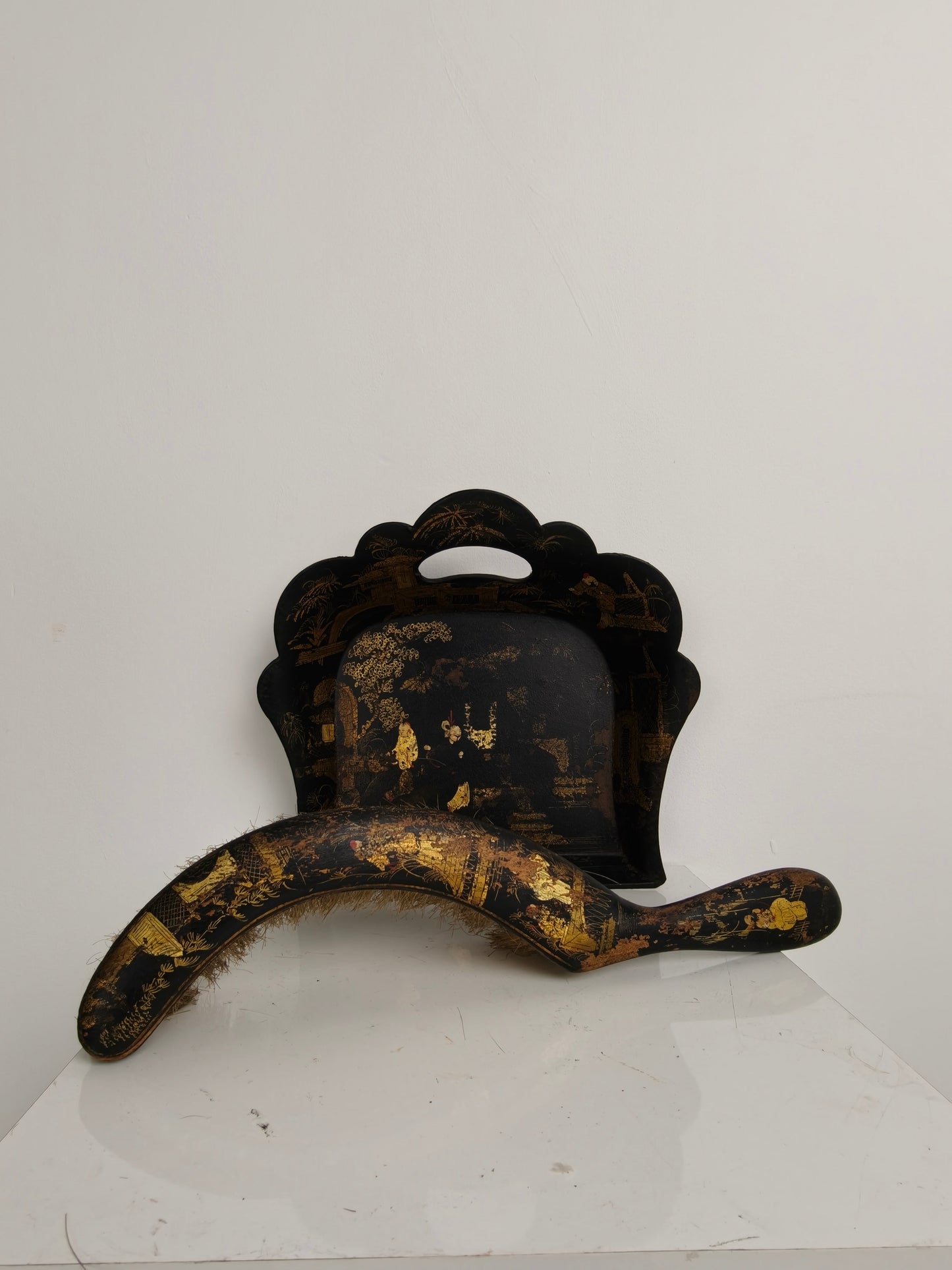 19th-Century French Chinoiserie Papier-Mâché Silent Butler 19th-Century French Chinoiserie Papier-Mâché Silent Butler