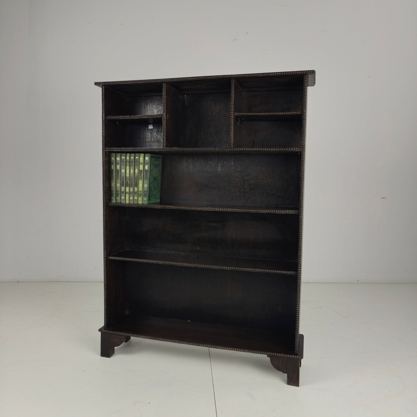 20th Century Open Bookcase with Bead Motif 20th Century Open Bookcase with Bead Motif