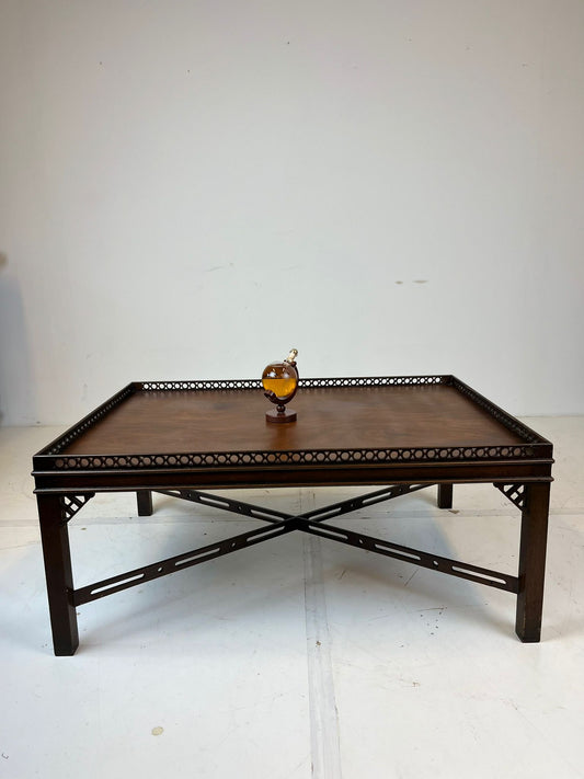 Mahogany Chinese Chippendale Style Cocktail Table