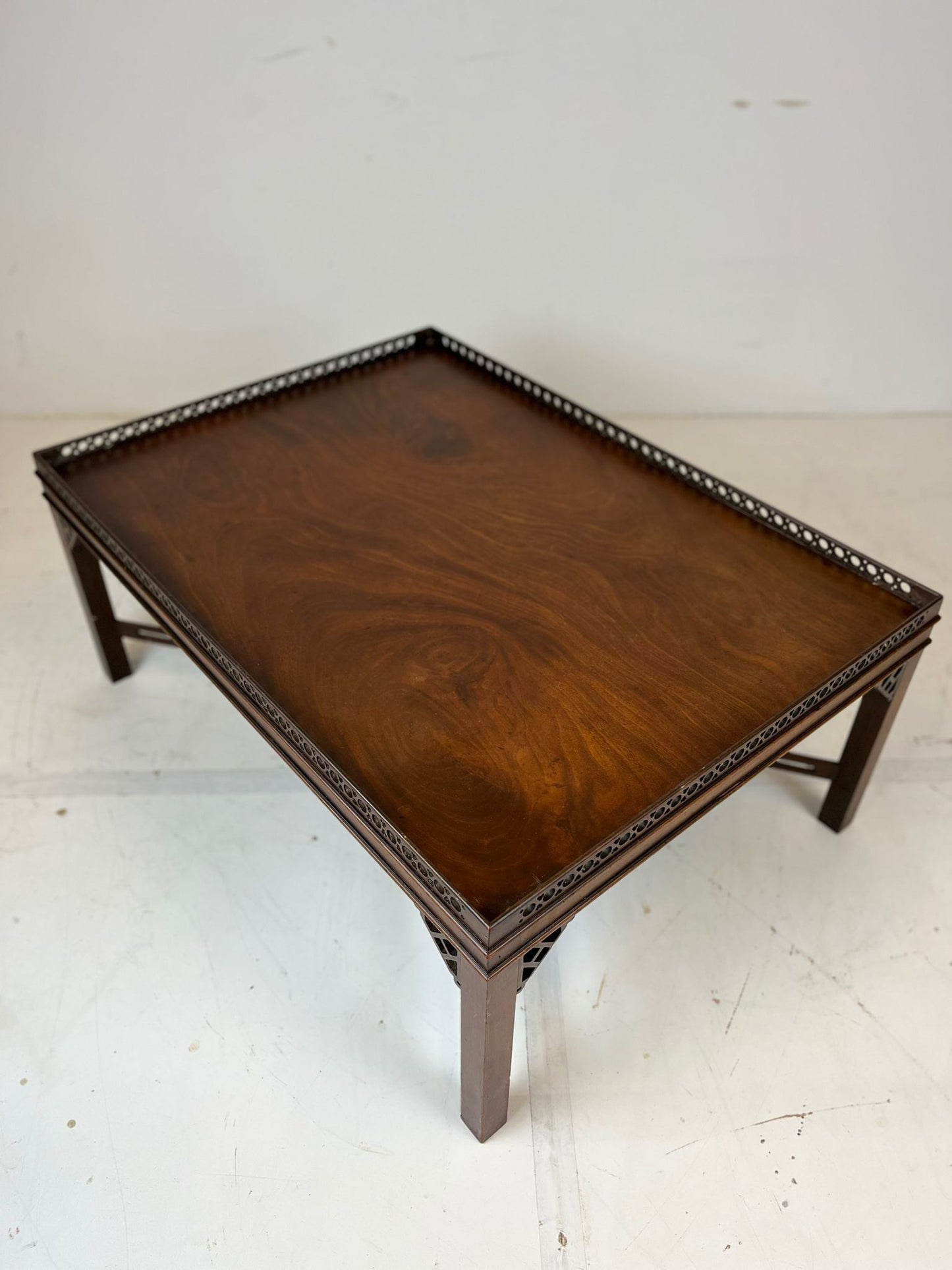 Mahogany Chinese Chippendale Style Cocktail Table