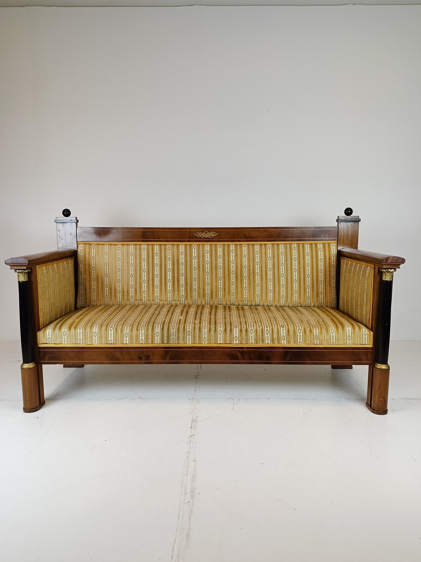 French Antique Empire Sofa/ Hall Bench