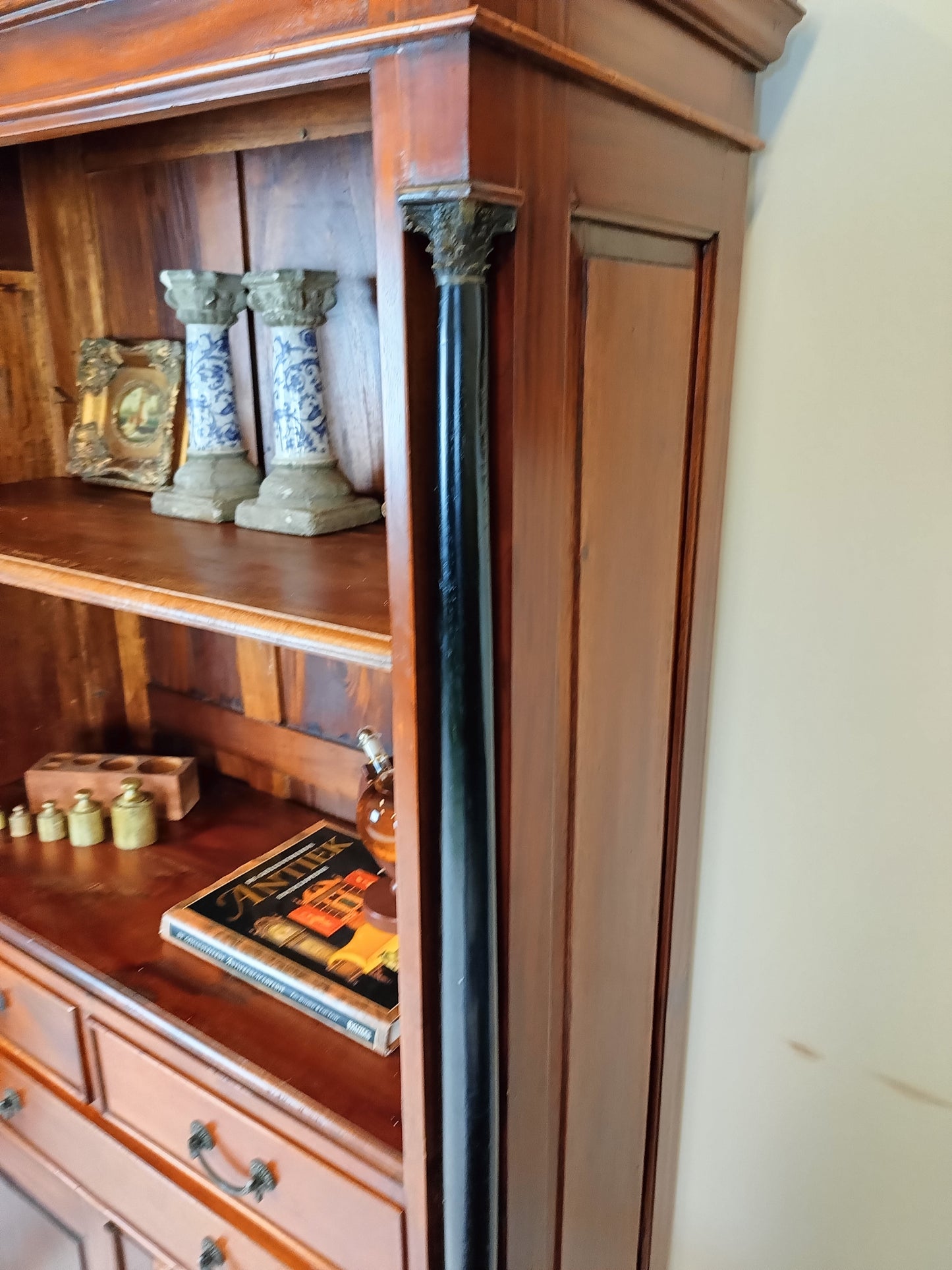 English Style Mahogany Wooden Book Cabinet