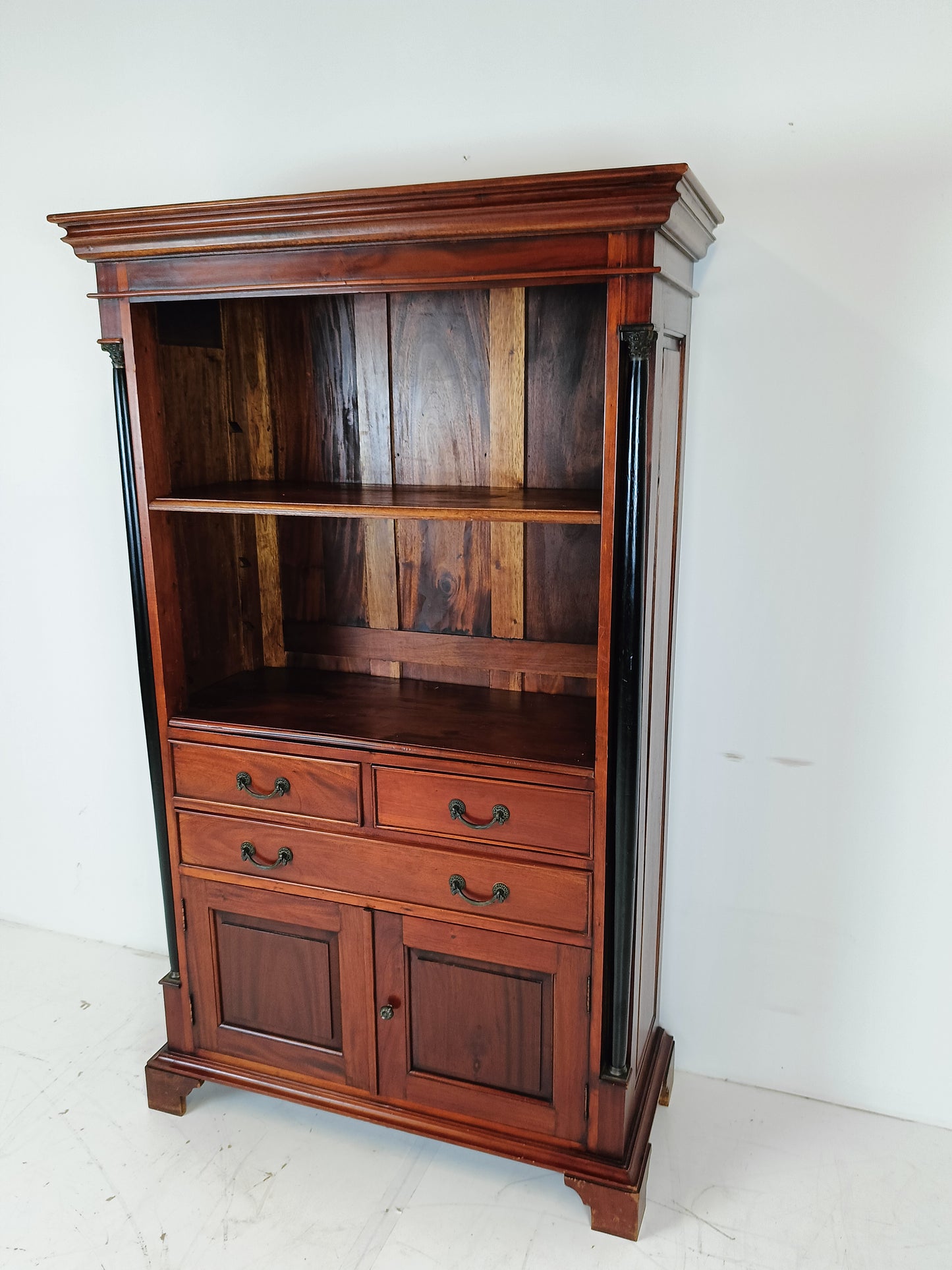 English Style Mahogany Wooden Book Cabinet