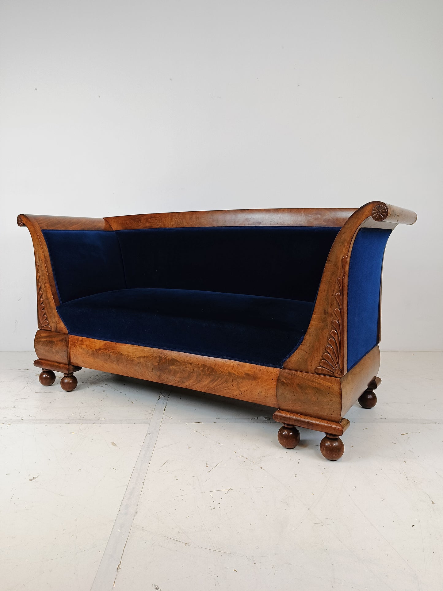 Blue Biedermeier Sofa