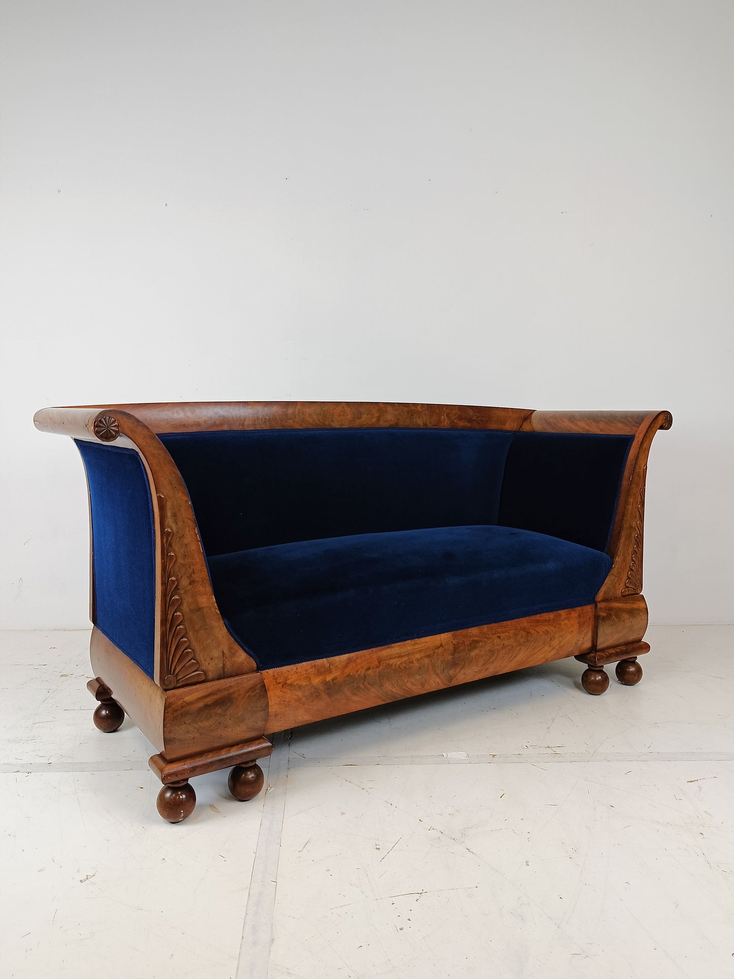 Blue Biedermeier Sofa