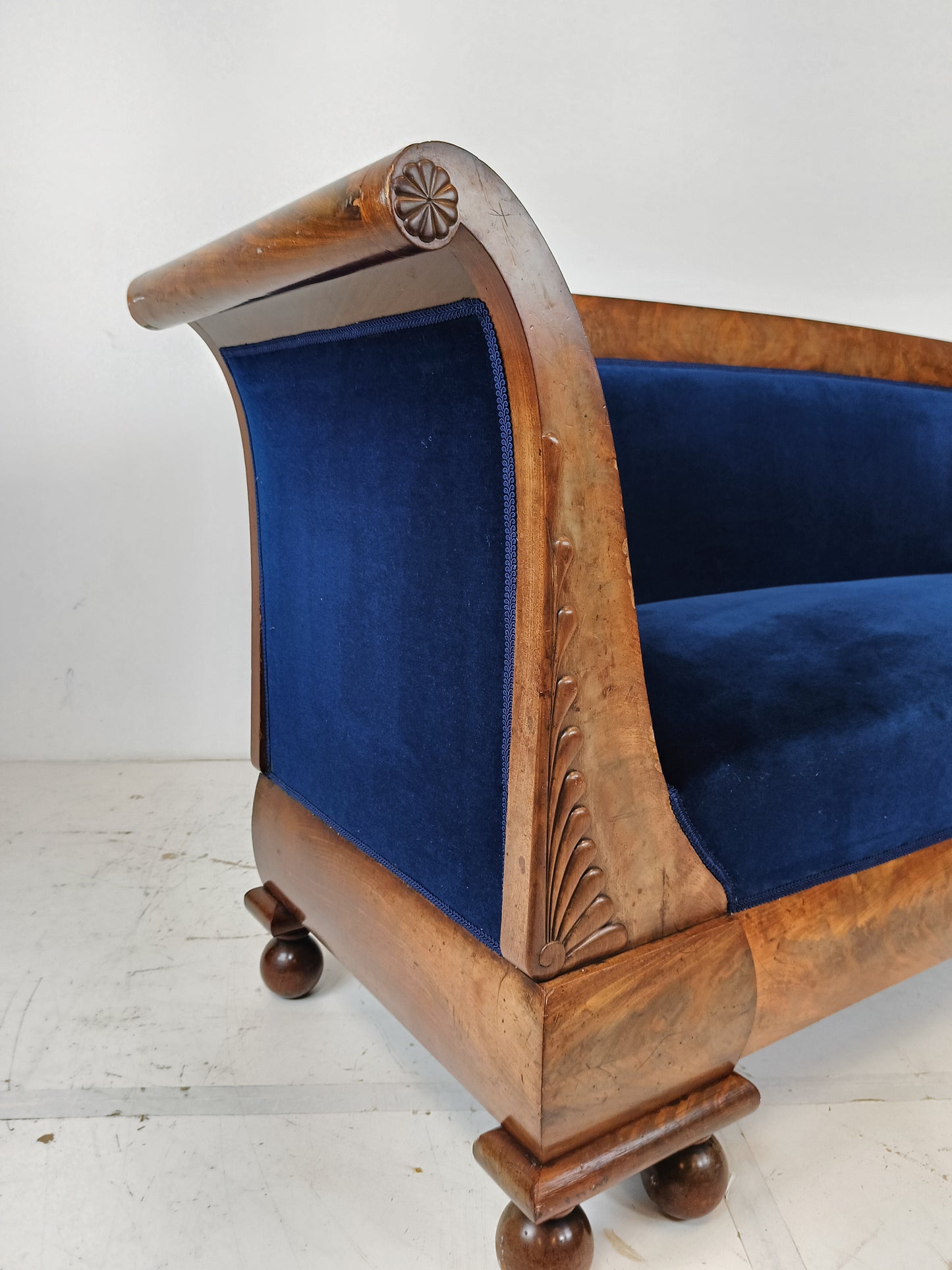Blue Biedermeier Sofa