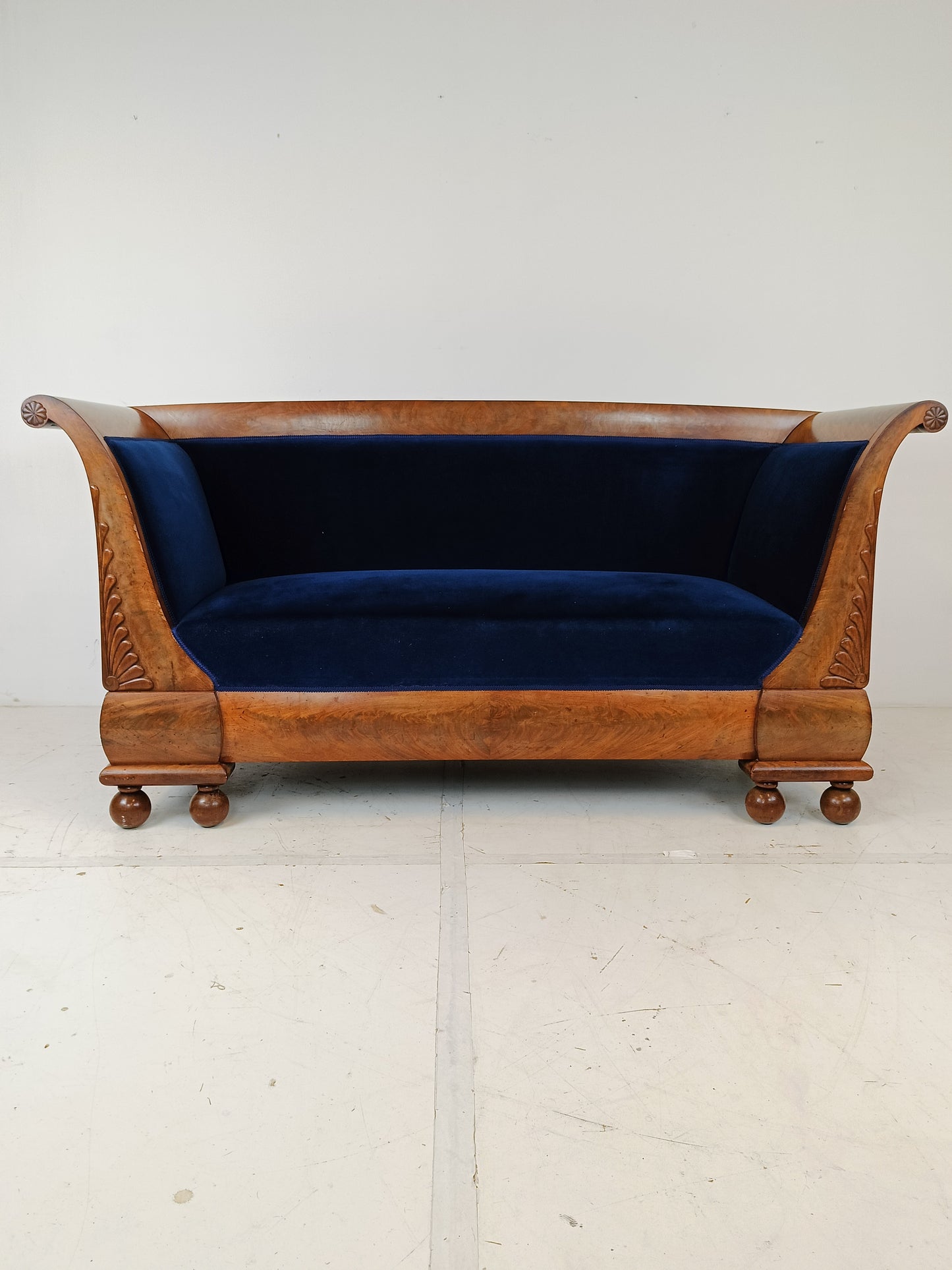 Blue Biedermeier Sofa