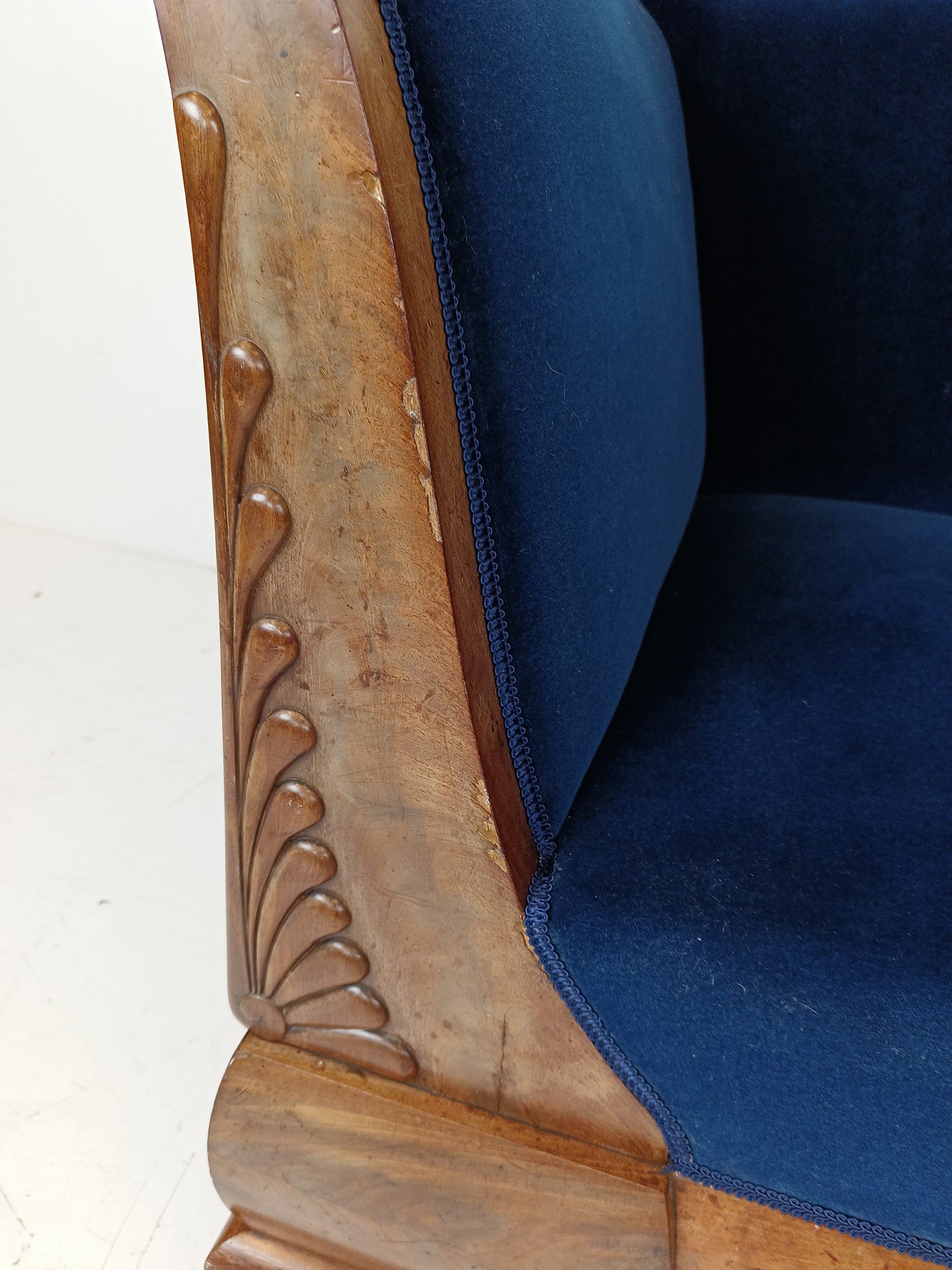 Blue Biedermeier Sofa