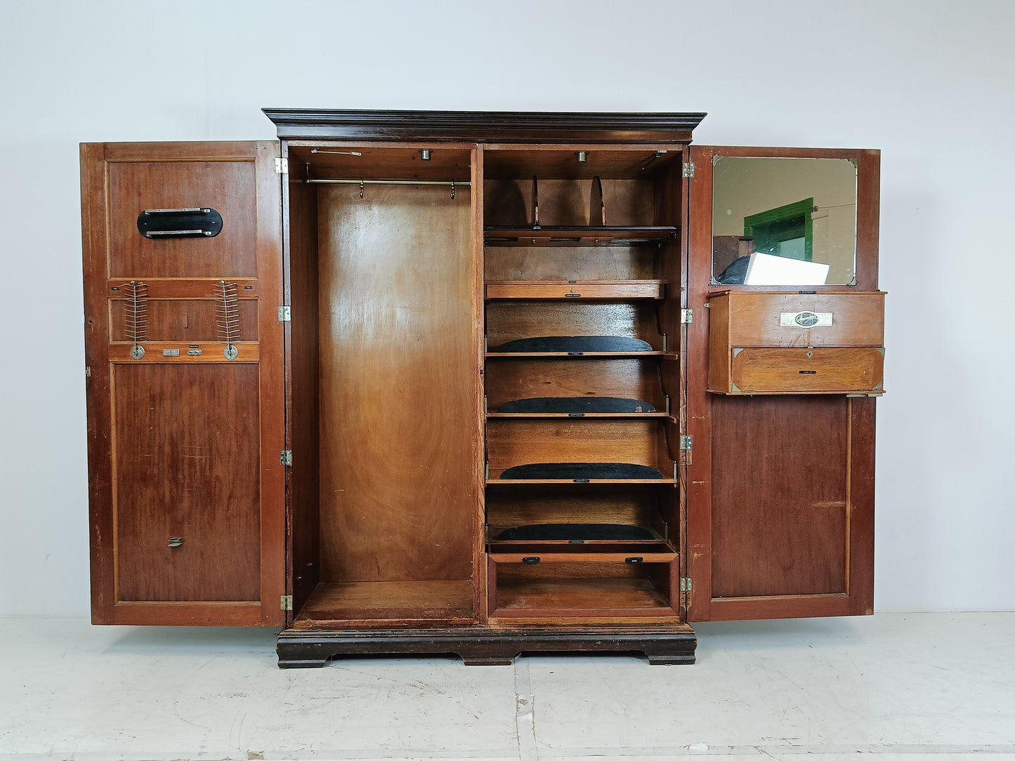 1920s, Mahogany and Oak Compactom Ltd Gentleman's Wardrobe (2)