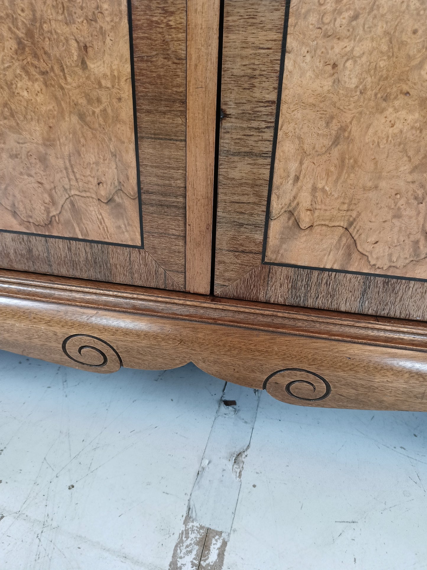 English Burr Walnut Large Waring and Gillow Wardrobe