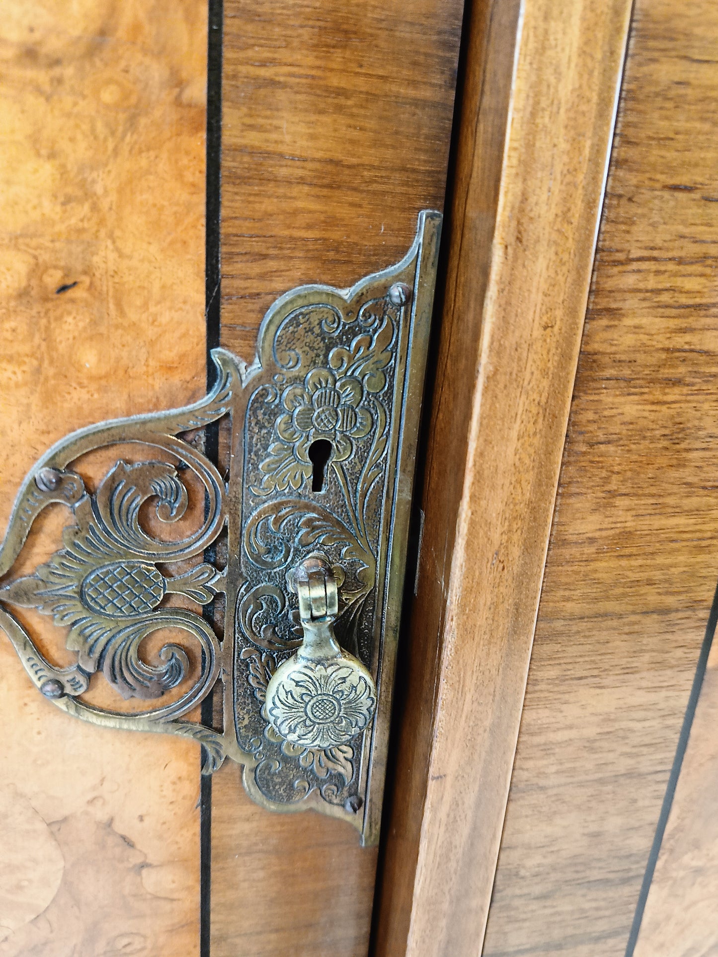 English Burr Walnut Large Waring and Gillow Wardrobe