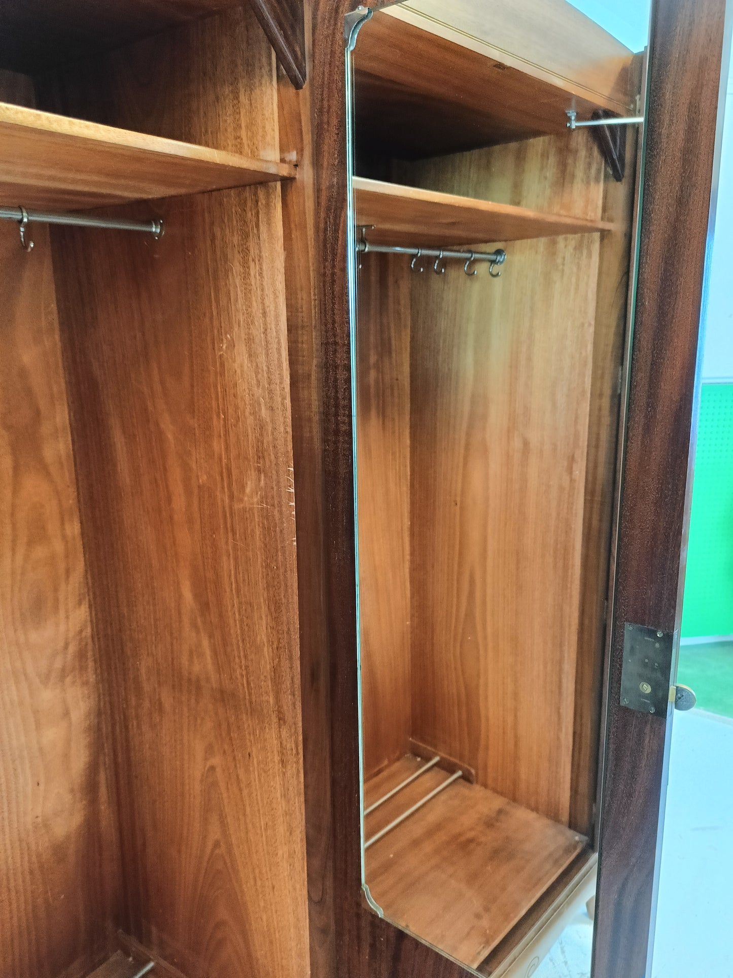 English Burr Walnut Large Waring and Gillow Wardrobe
