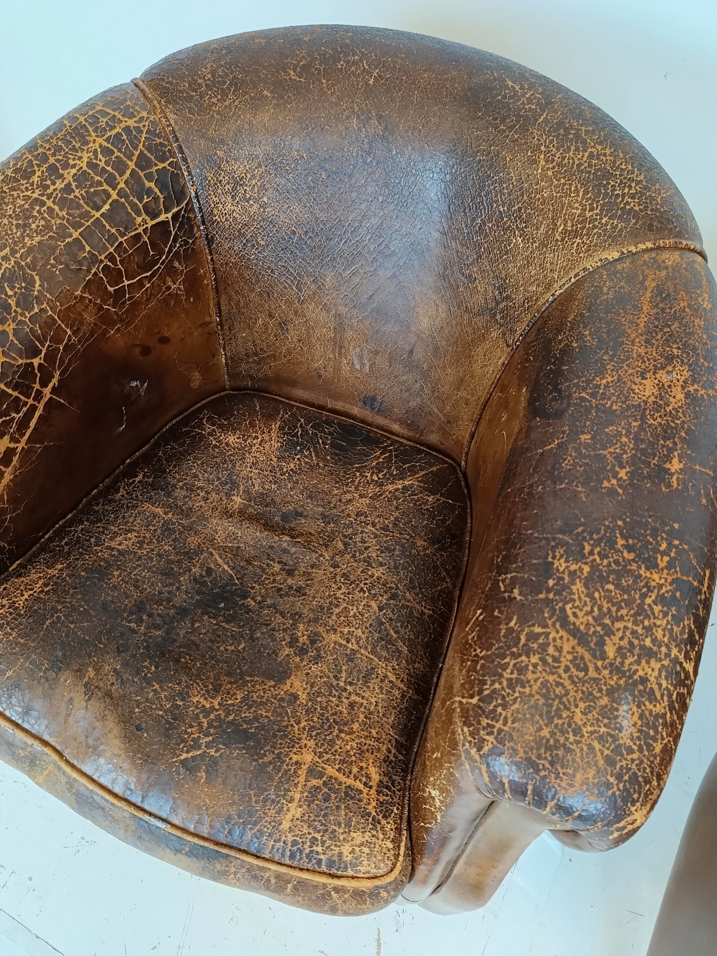 Patinated Sheep Leather Chair Set