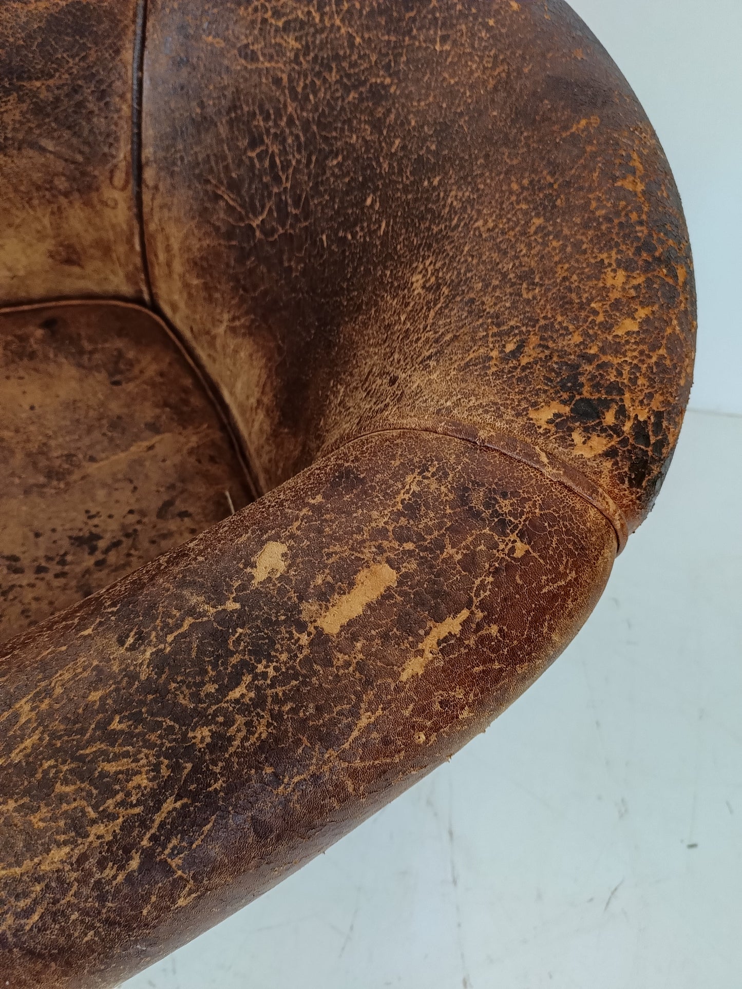 Patinated Sheep Leather Chair Set
