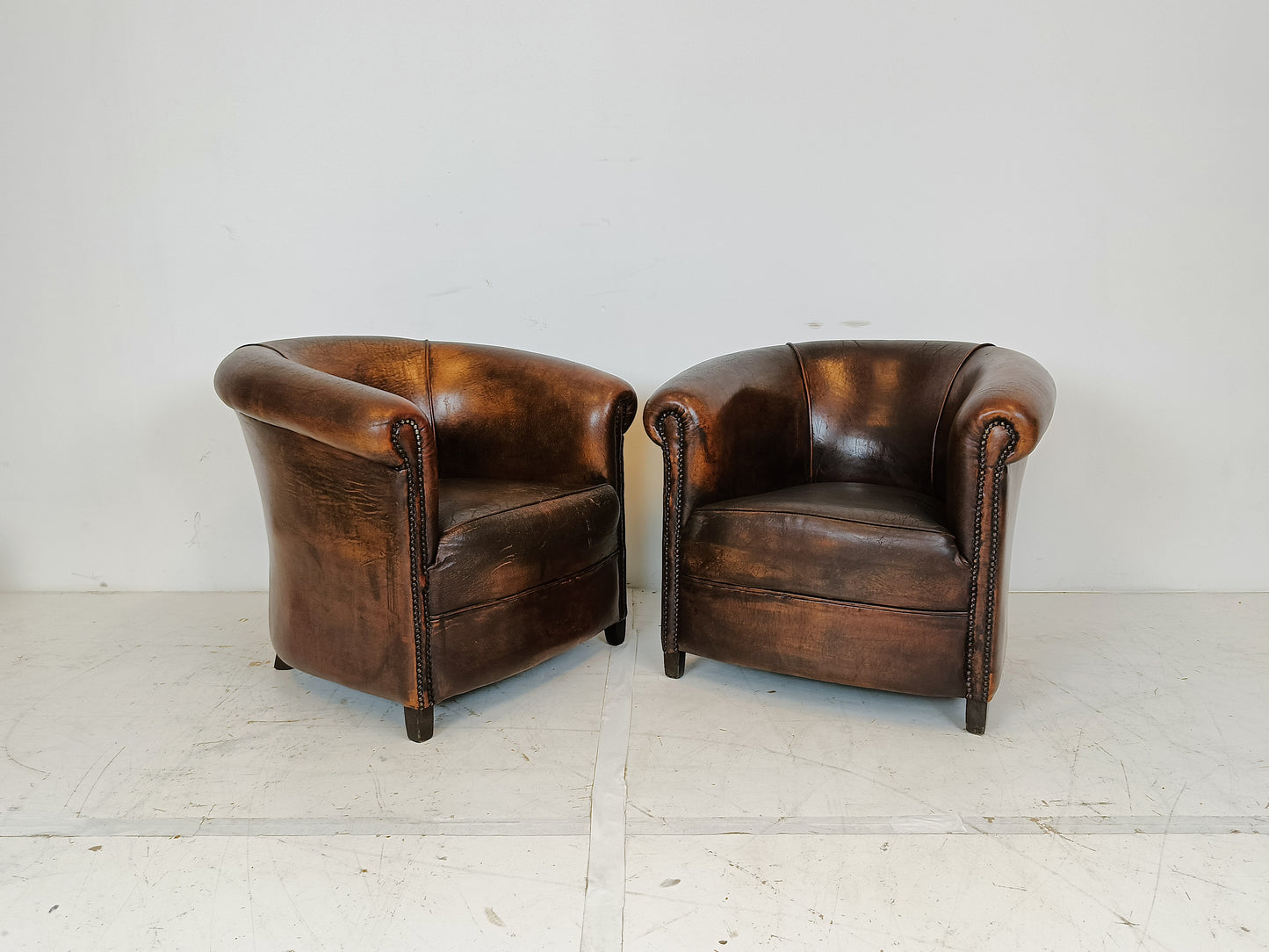 Excellent Set Of Sheep Leather Chairs