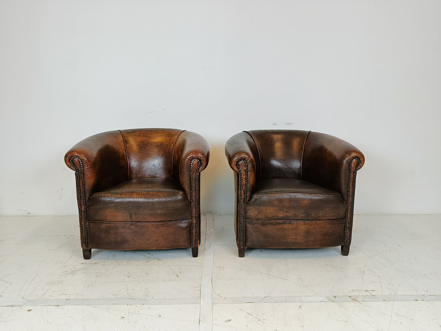 Excellent Set Of Sheep Leather Chairs