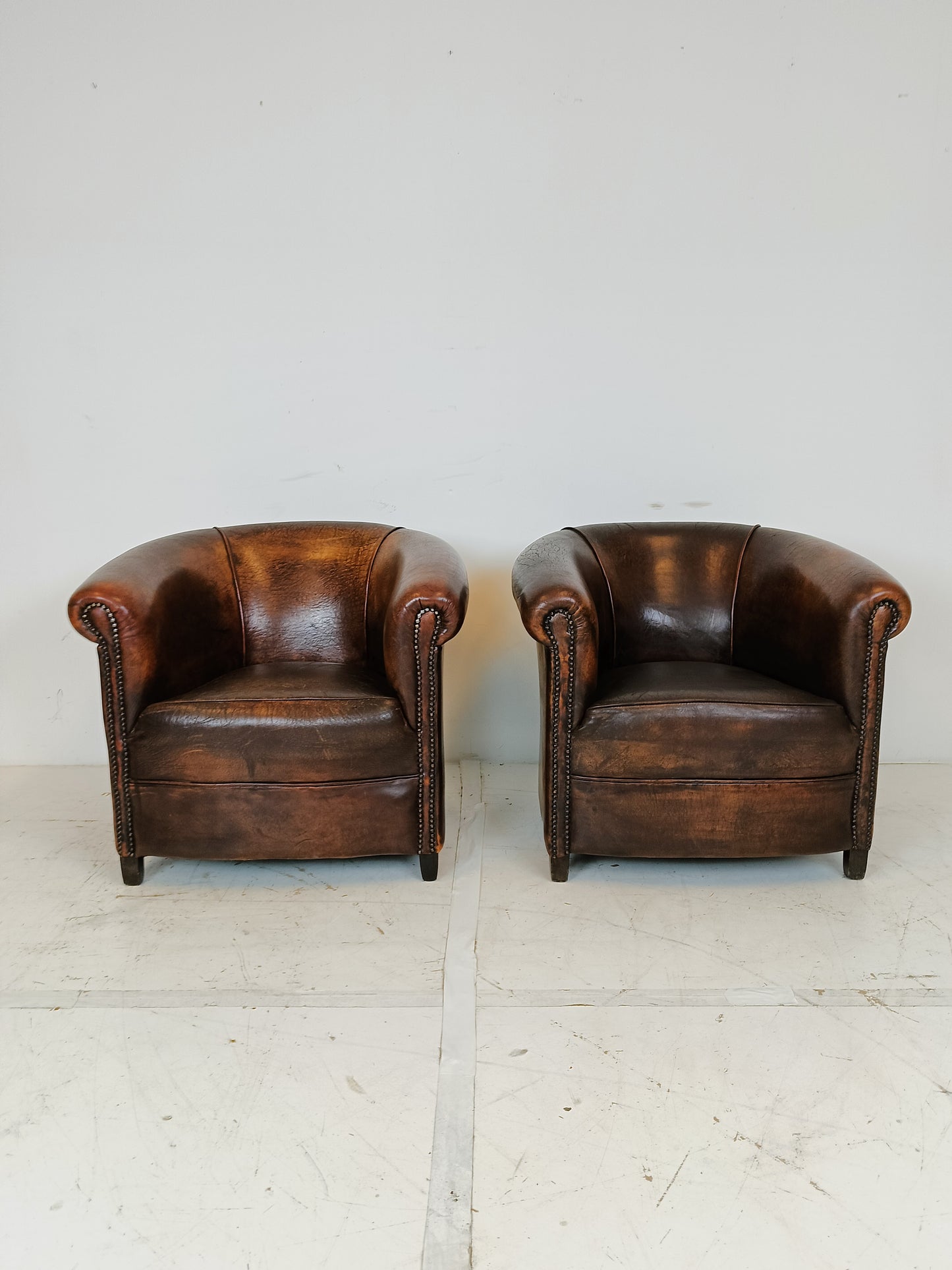 Excellent Set Of Sheep Leather Chairs