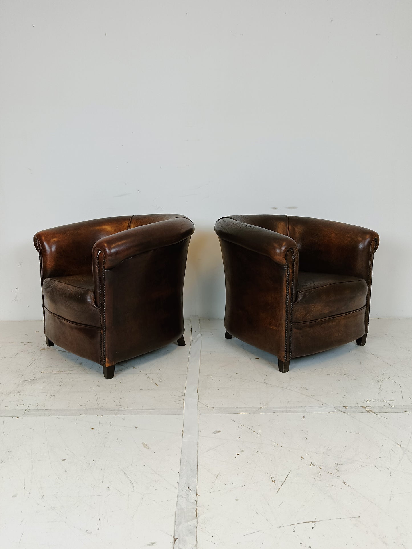 Excellent Set Of Sheep Leather Chairs