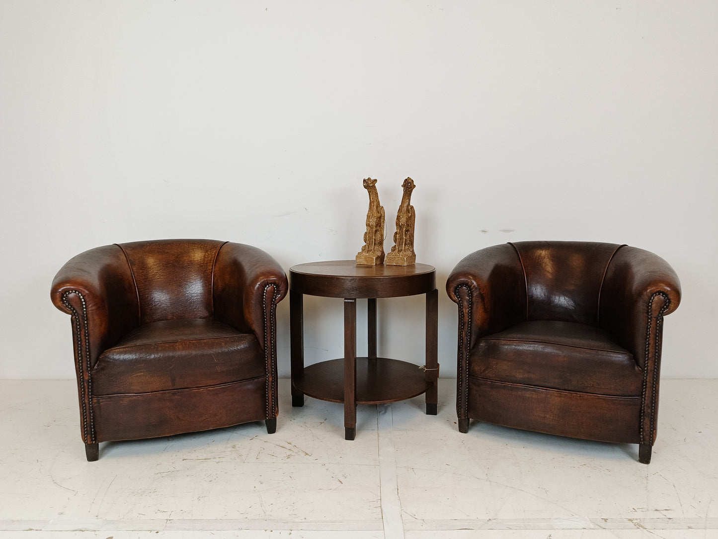 Excellent Set Of Sheep Leather Chairs