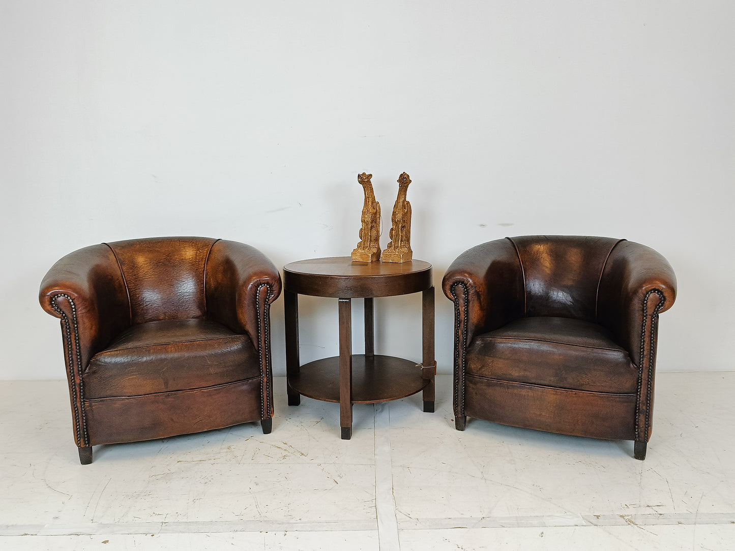 Excellent Set Of Sheep Leather Chairs