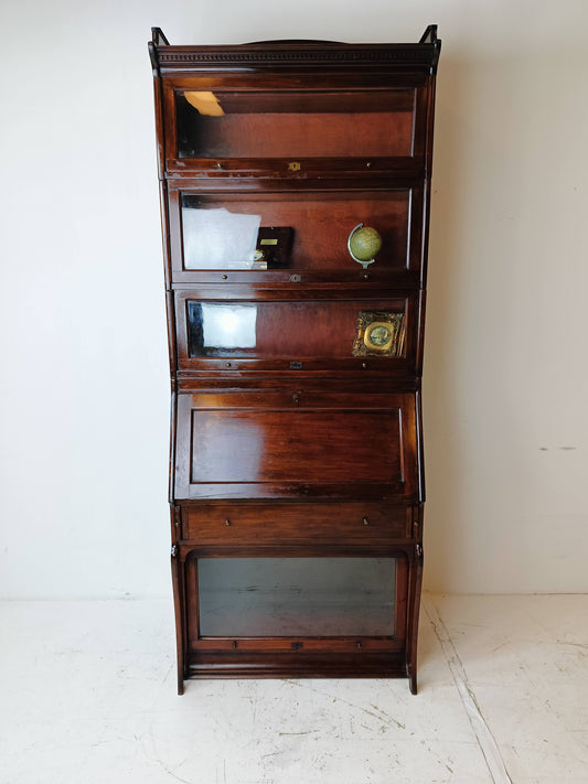Globe Wernicke Style Bookcase/Display Cabinet With Secretary Table Maker Lubus