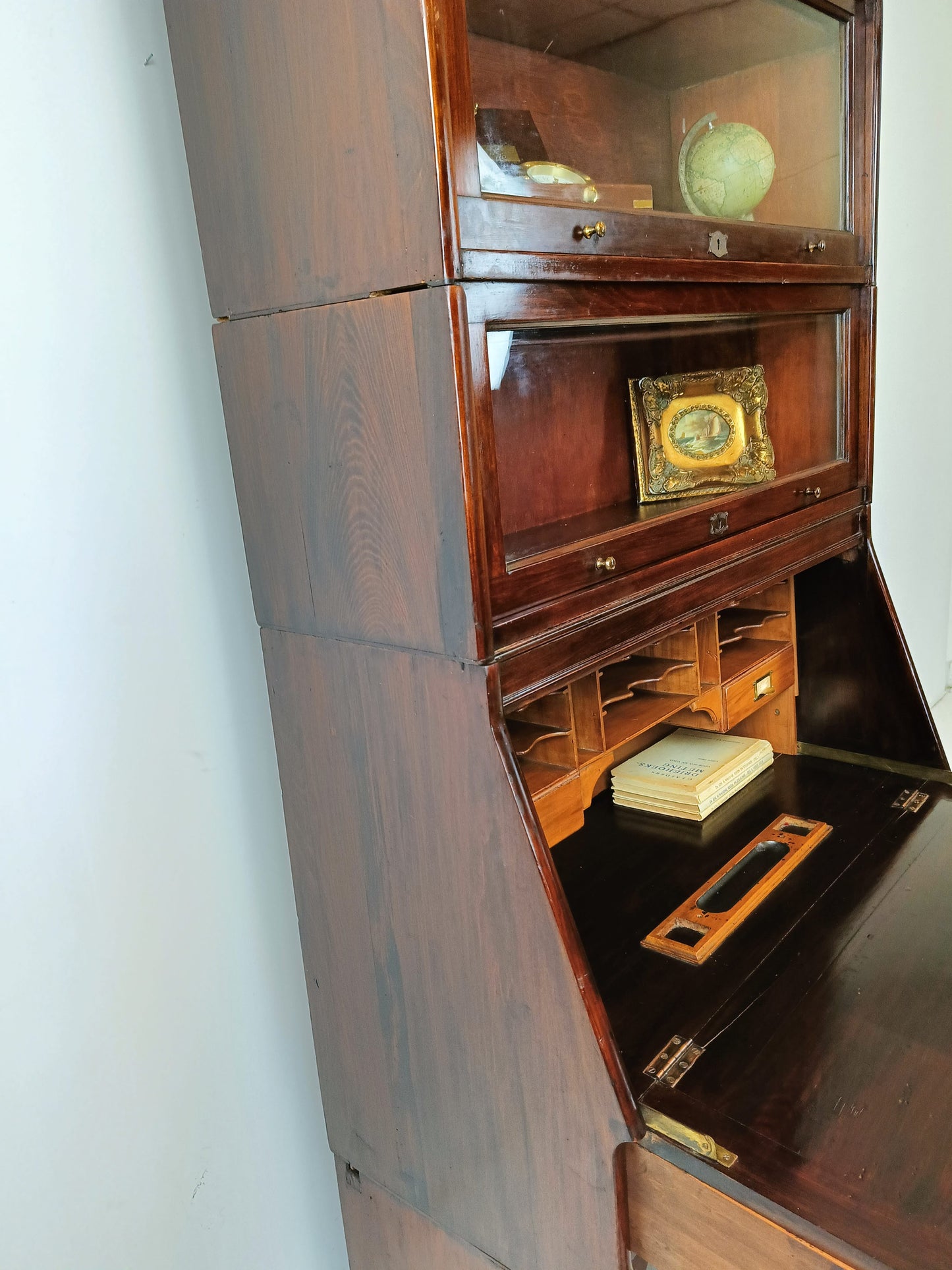 Globe Wernicke Style Bookcase/Display Cabinet With Secretary Table Maker Lubus