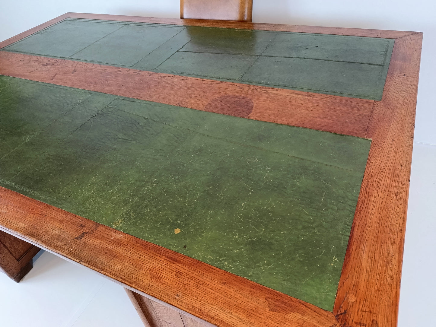 Solid Oak Antique Partner Desk