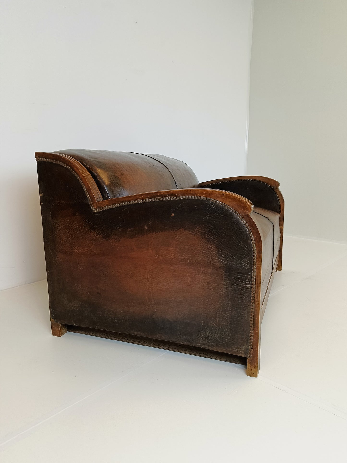 Art Deco Leather Sofa  1920