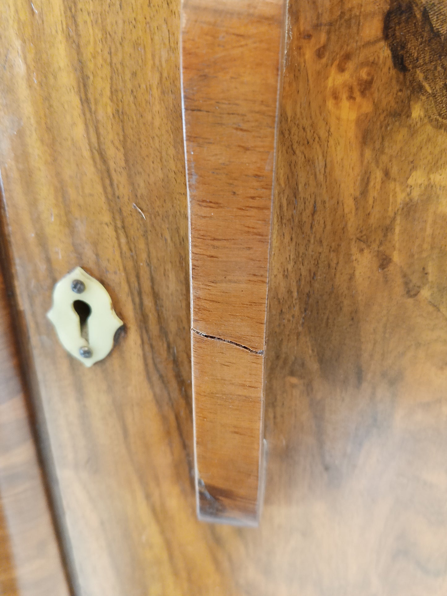 Beautiful English Art Deco Burrnut Wardrobe