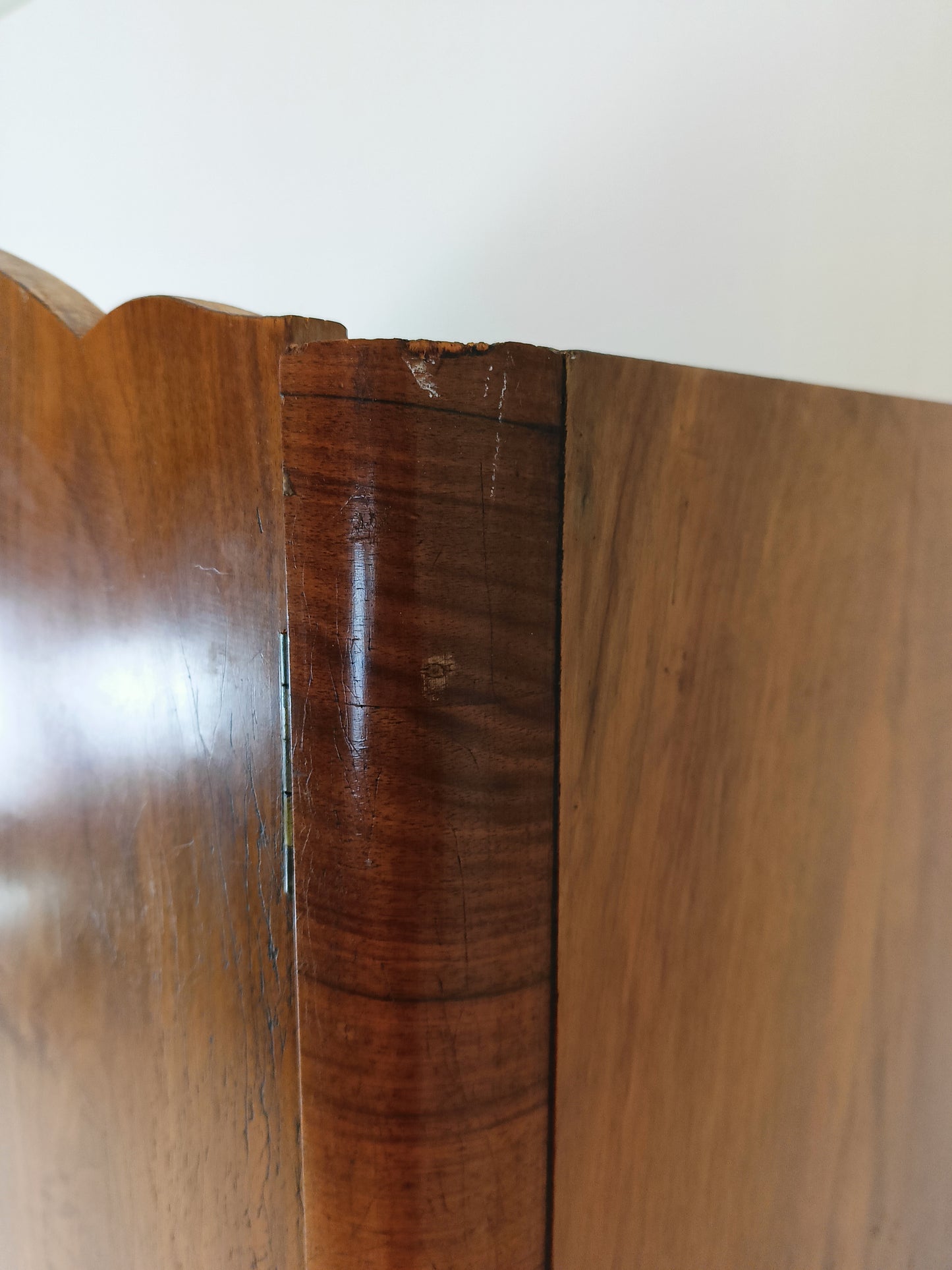 Beautiful English Art Deco Burrnut Wardrobe