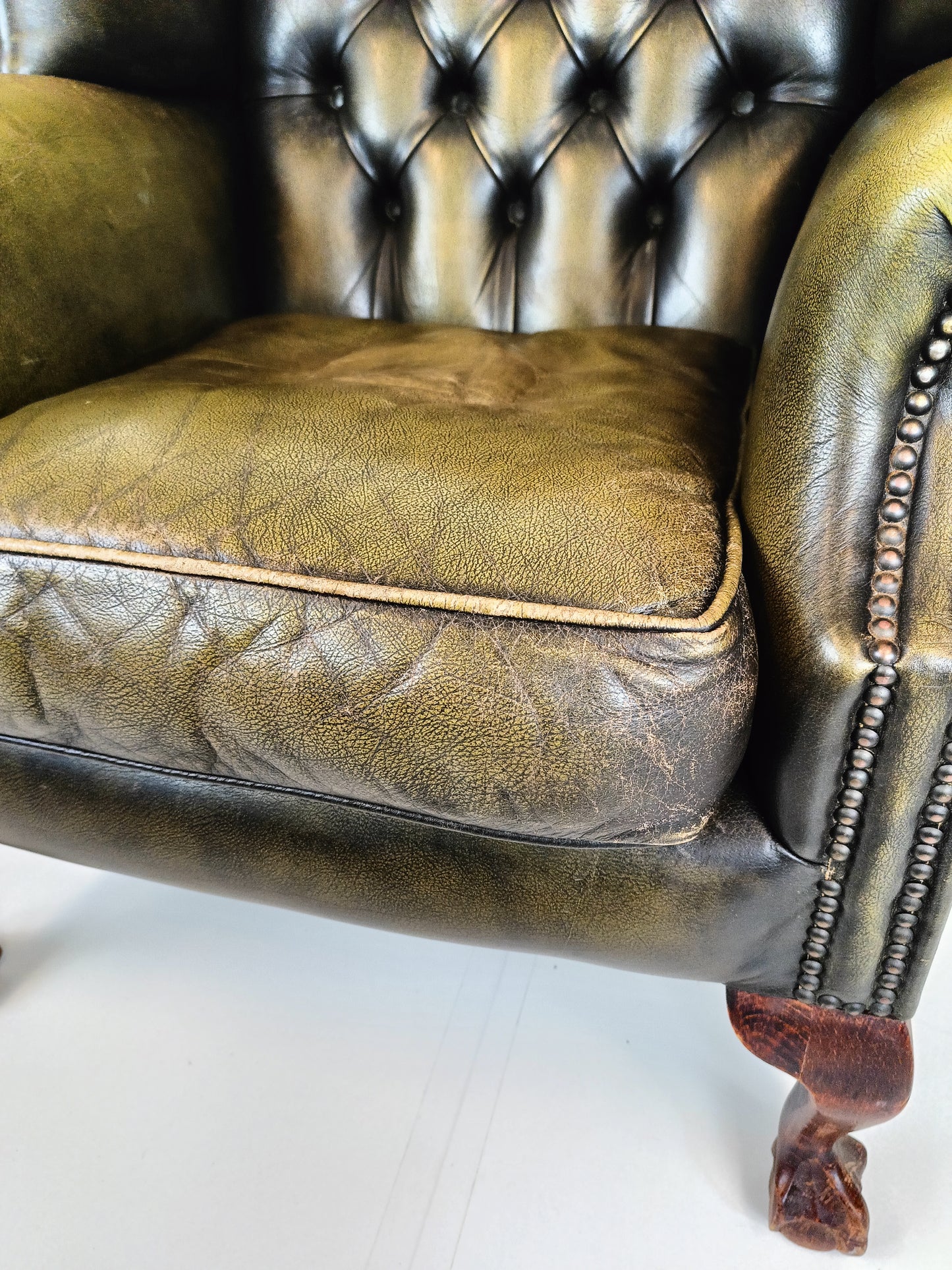 Green Chesterfield Lounge Chairs