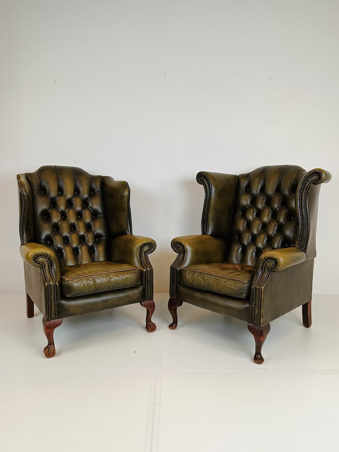 Green Chesterfield Lounge Chairs