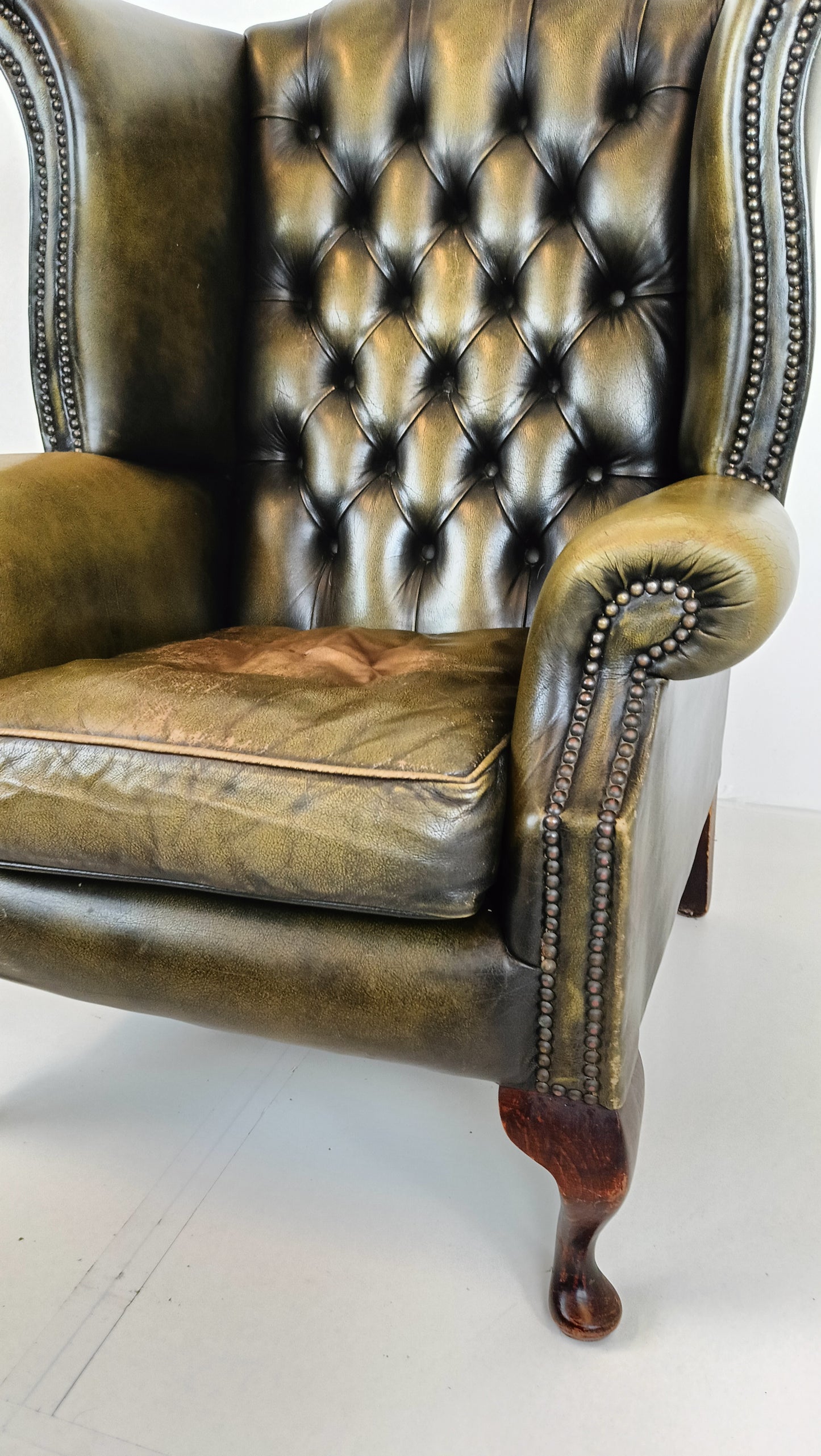 Green Chesterfield Lounge Chairs