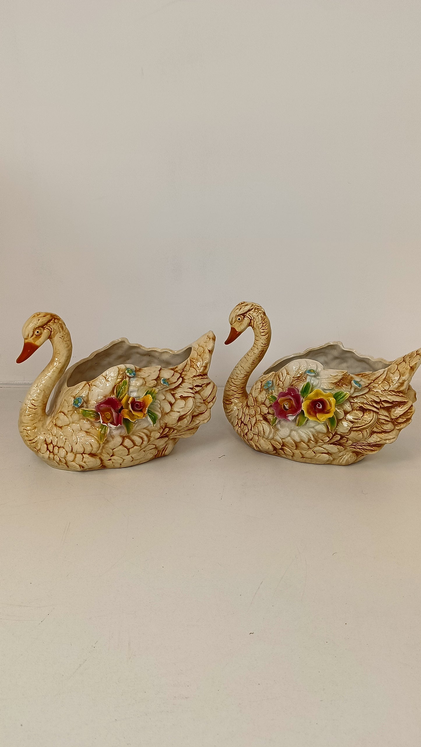 Amazing Garden Swan Glazed Pots