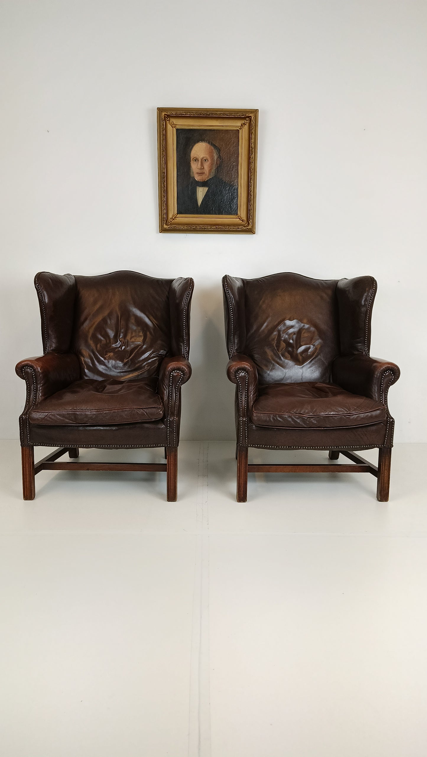 Set Of Bovine Leather Chairs