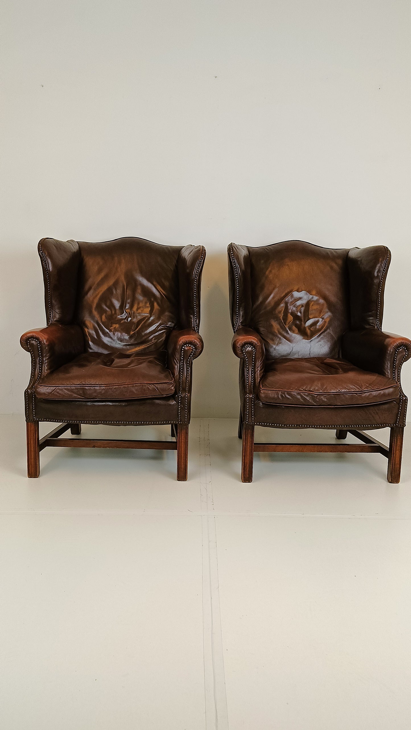 Set Of Bovine Leather Chairs