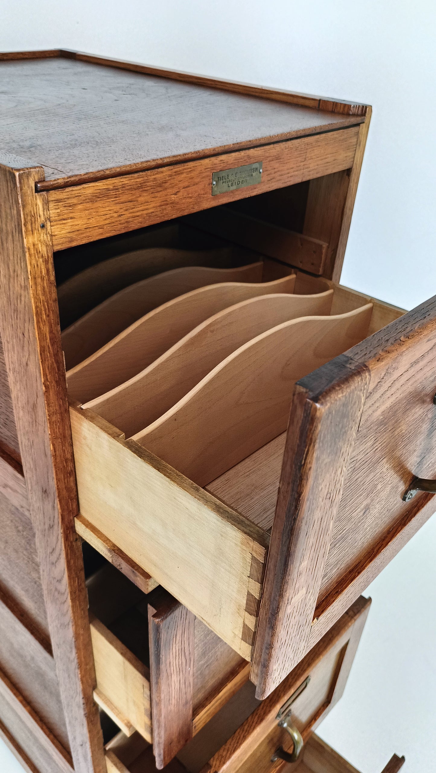 Exclusive Antique Filling Cabinet In Oak Wood Tiele & Schouten Leiden