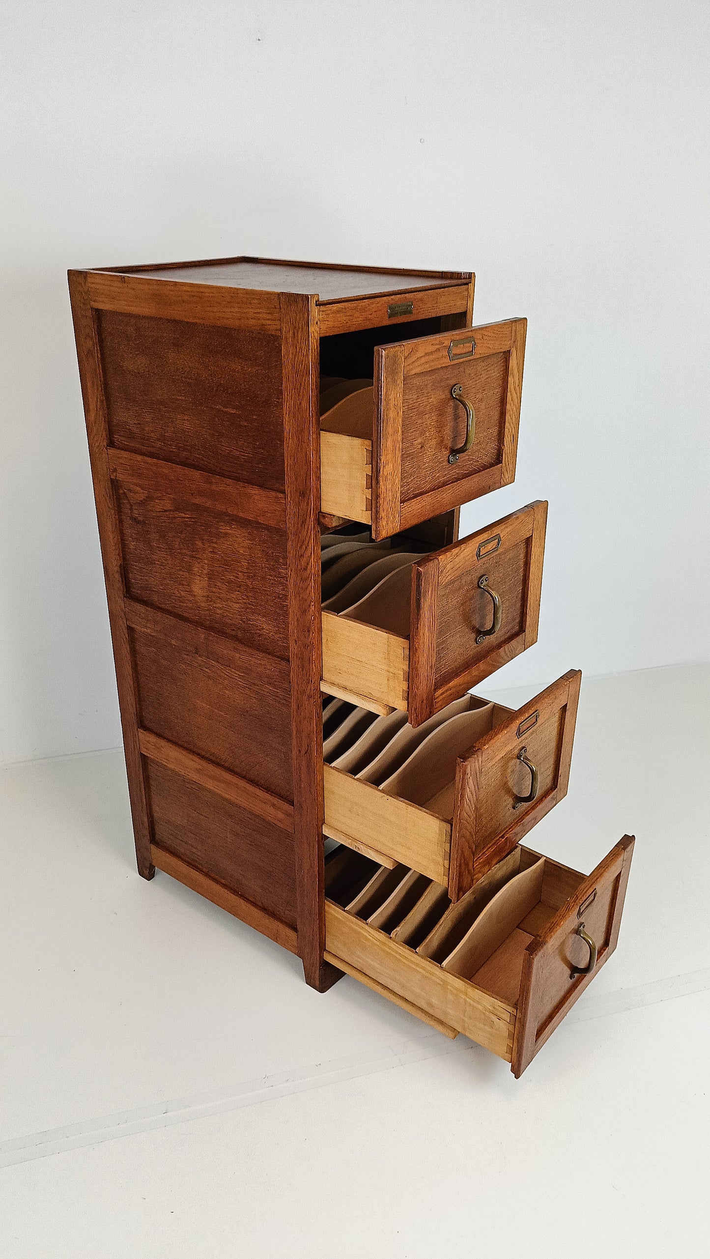 Exclusive Antique Filling Cabinet In Oak Wood Tiele & Schouten Leiden