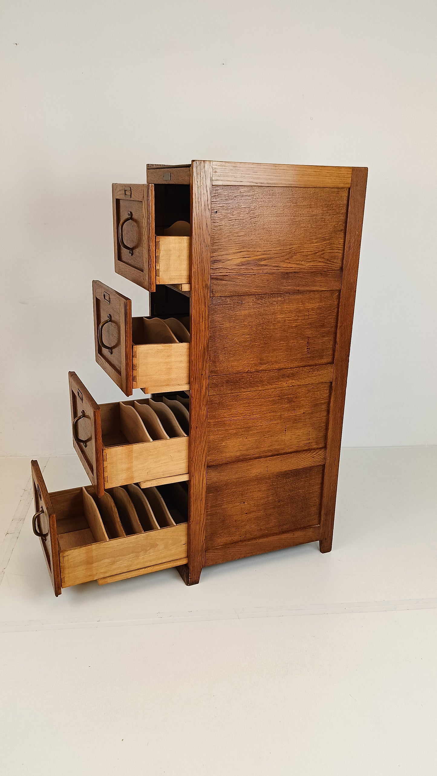 Exclusive Antique Filling Cabinet In Oak Wood Tiele & Schouten Leiden