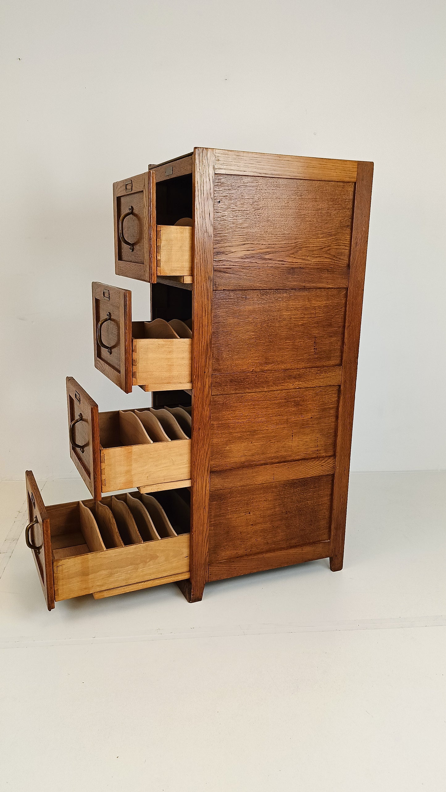 Exclusive Antique Filling Cabinet In Oak Wood Tiele & Schouten Leiden