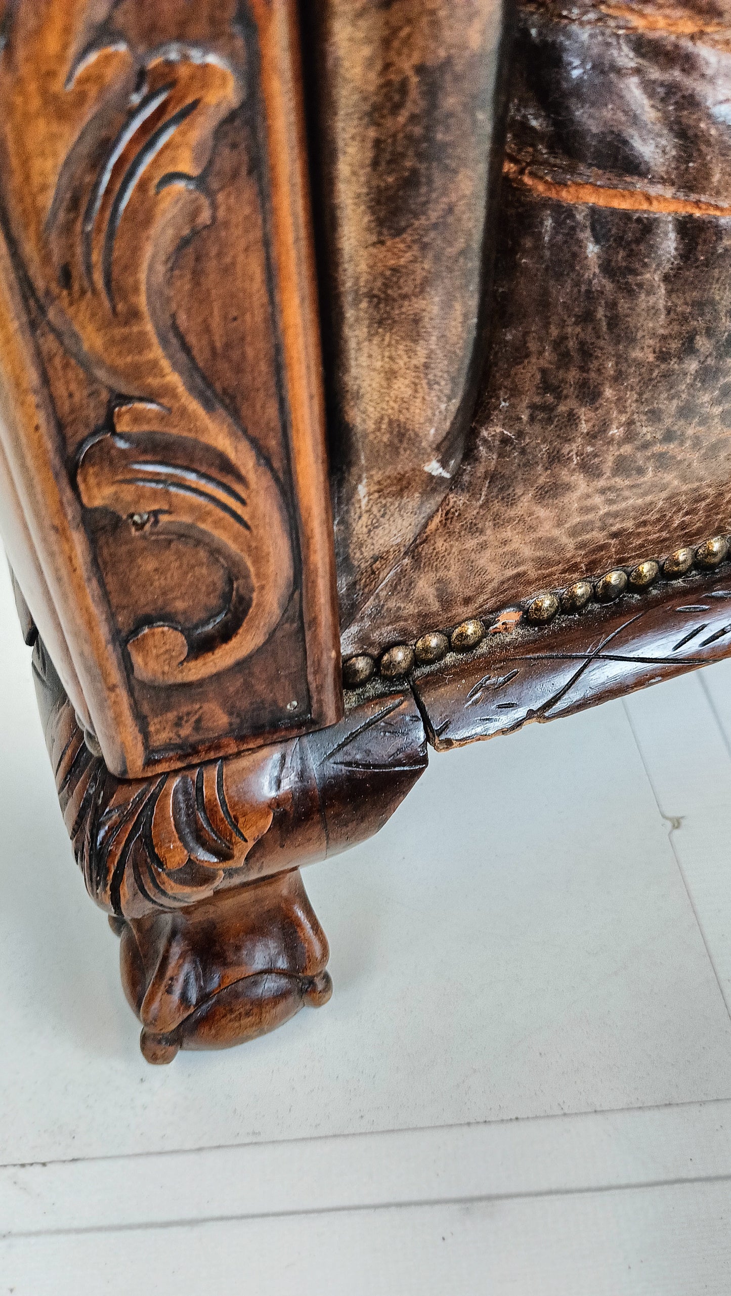 Stunning Antique Sheep Leather  Club Chair