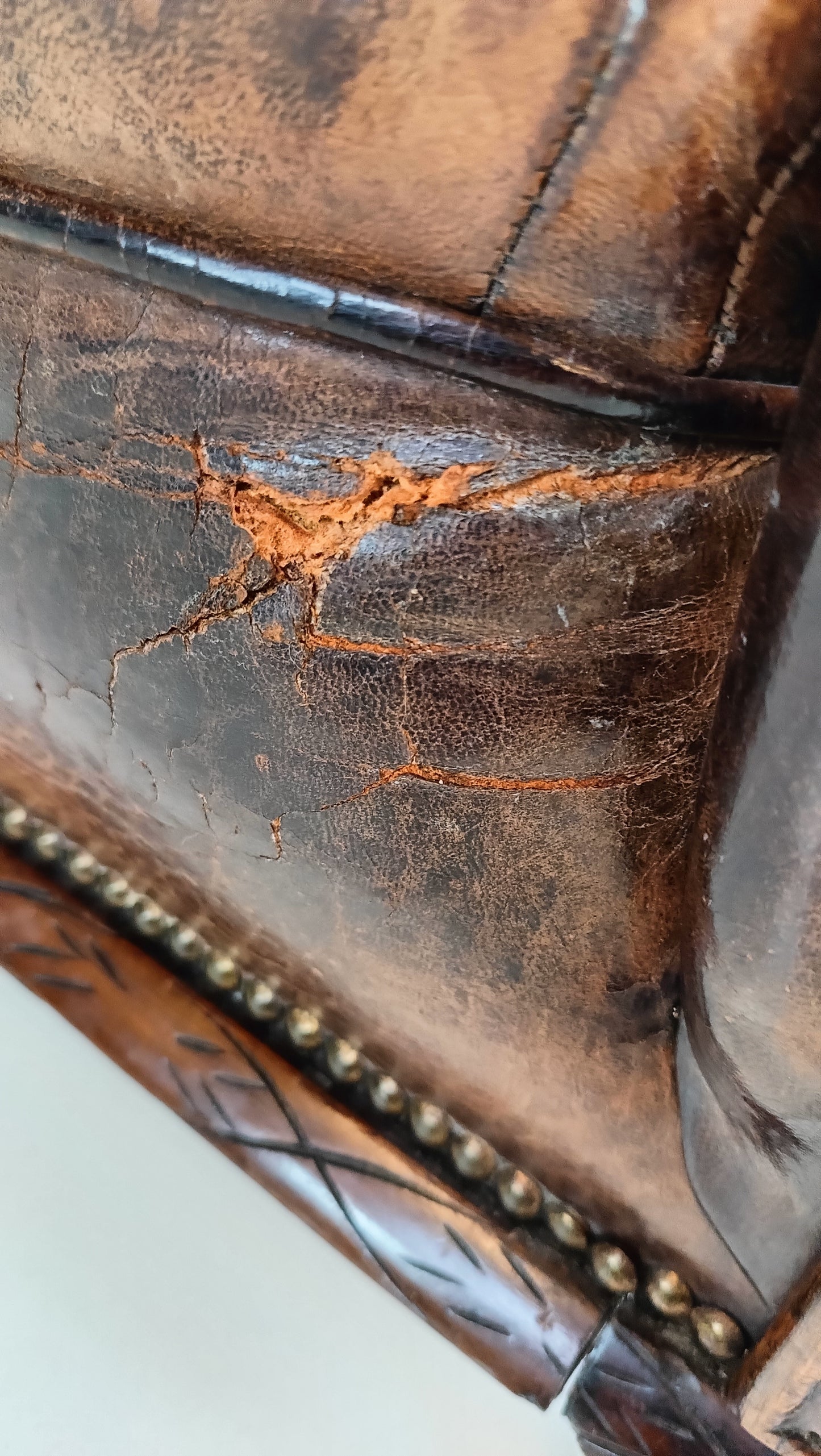 Stunning Antique Sheep Leather  Club Chair