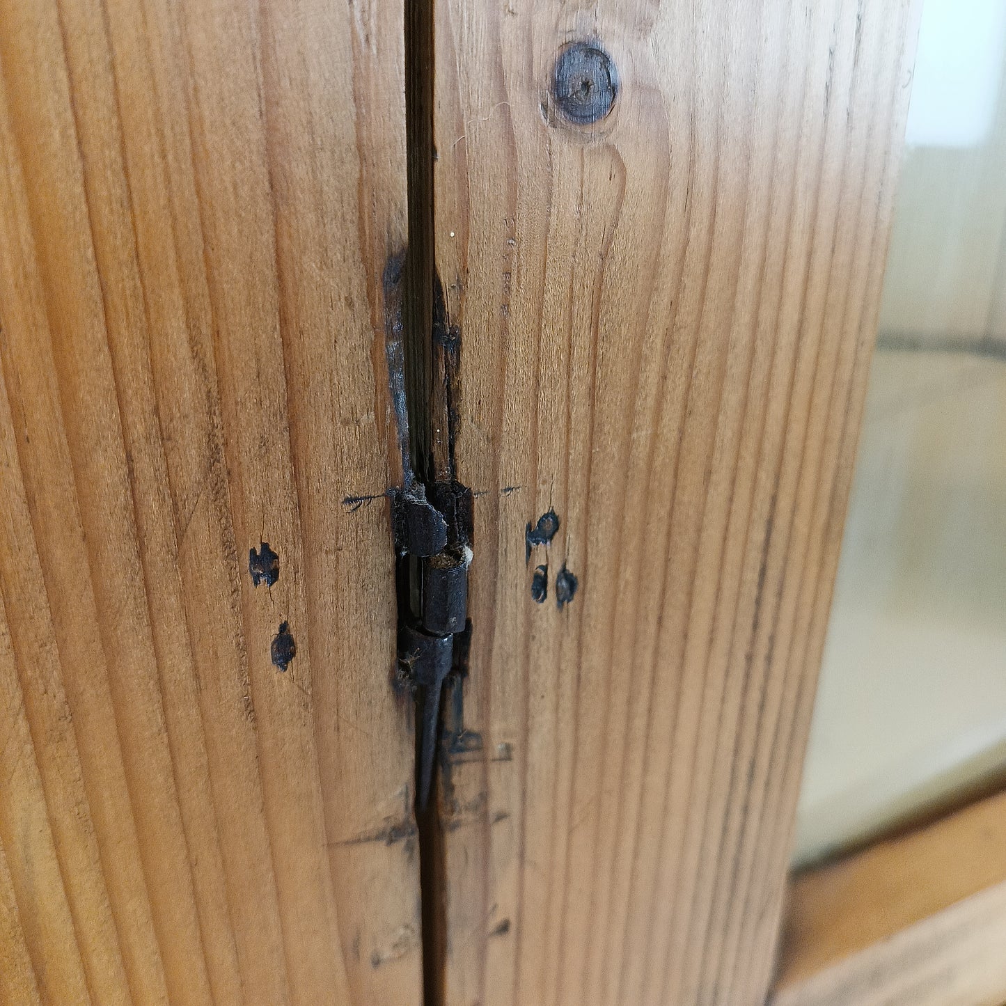 Unique Antique Pine Corner Cabinet