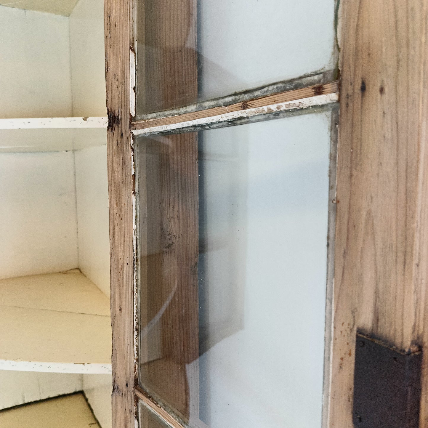Unique Antique Pine Corner Cabinet