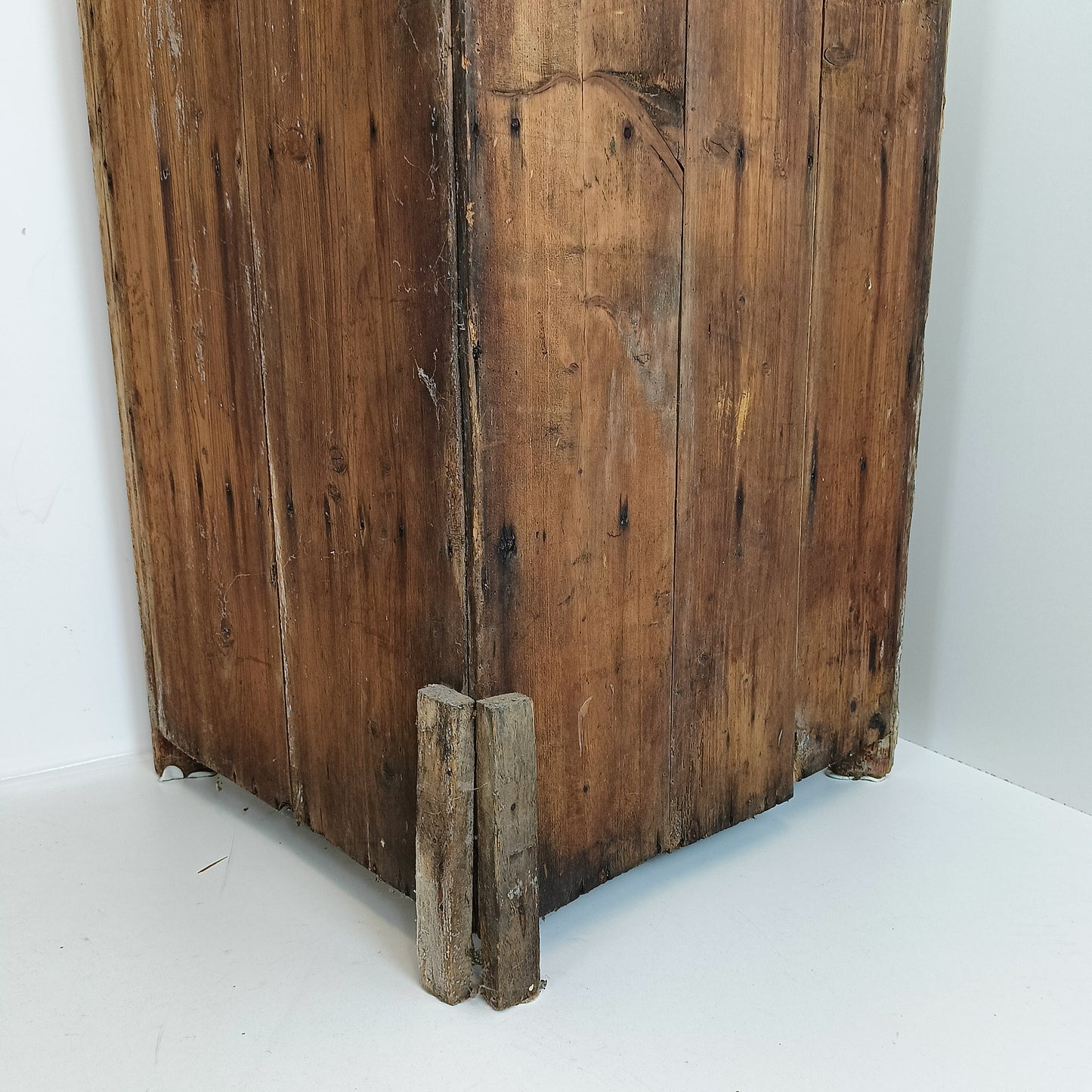 Unique Antique Pine Corner Cabinet