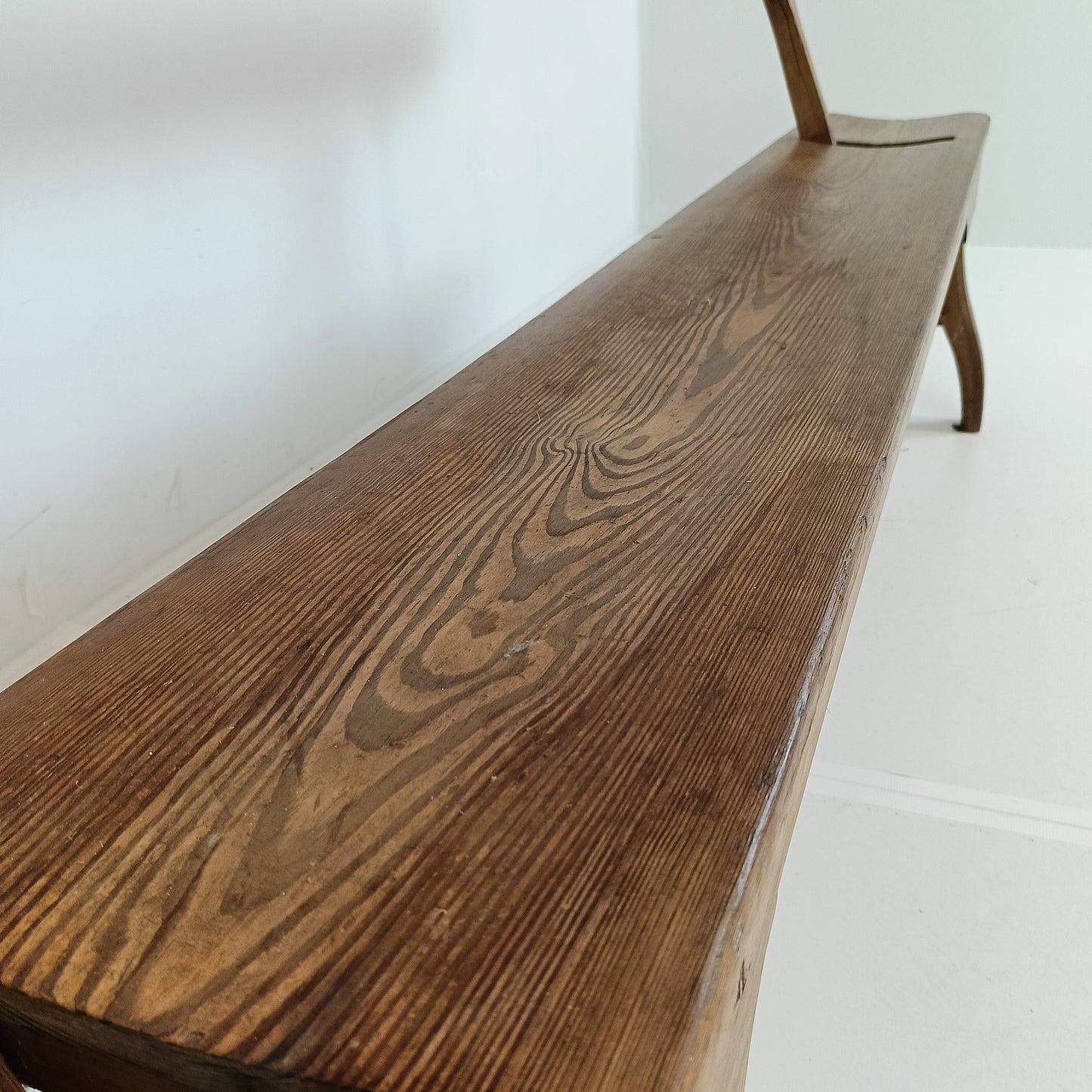 Victorian Pitch Pine long Railway Antique Bench