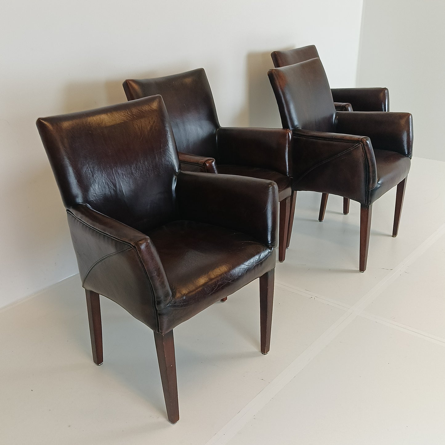 Stunning Sheep Leather Dining Chairs (set of 4 chairs)