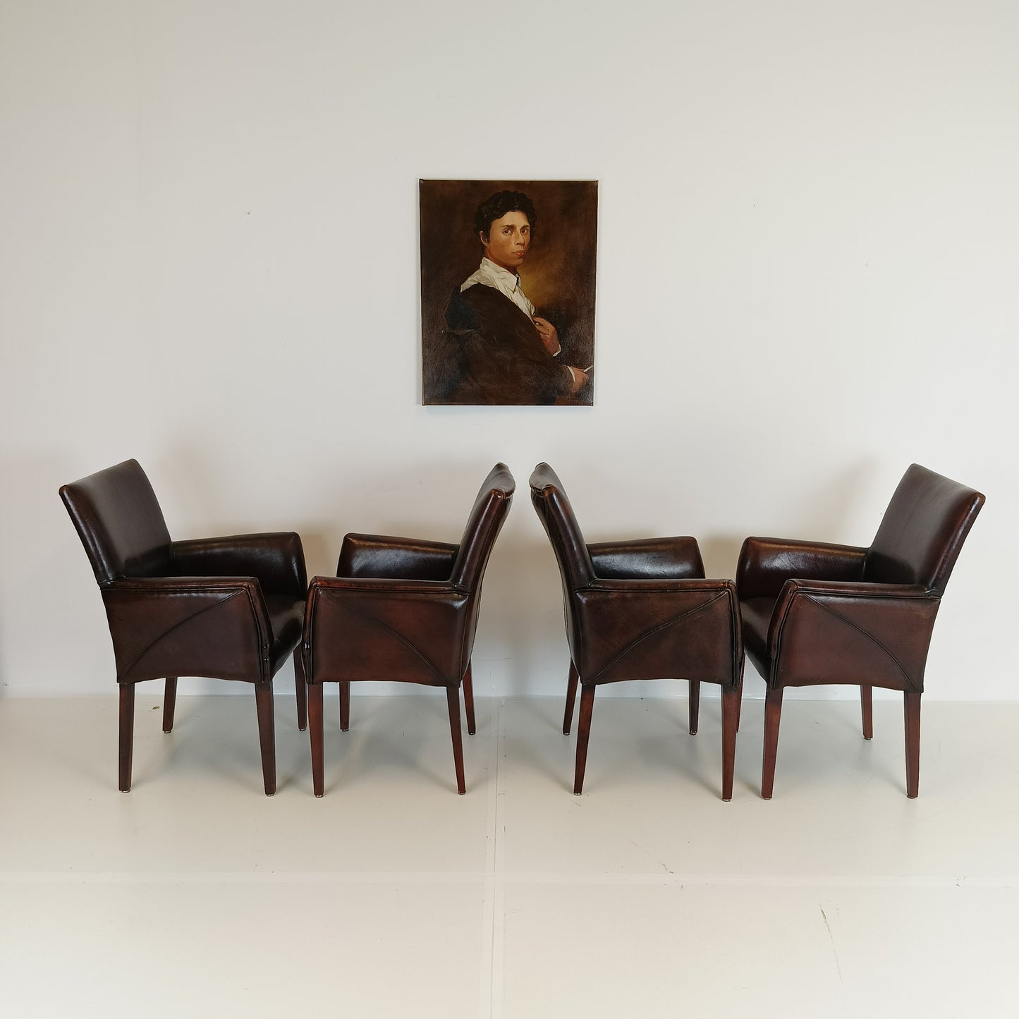 Stunning Sheep Leather Dining Chairs (set of 4 chairs)