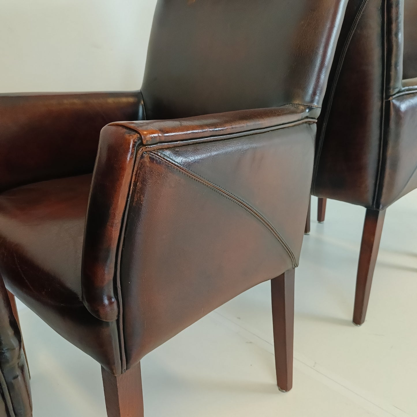 Stunning Sheep Leather Dining Chairs (set of 4 chairs)
